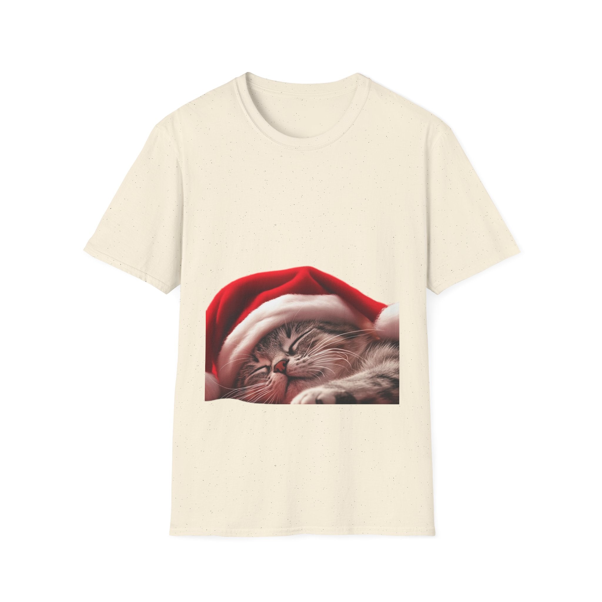 Christmas Sleeping Cat T-Shirt — Cute Holiday Kitty in Santa Hat
