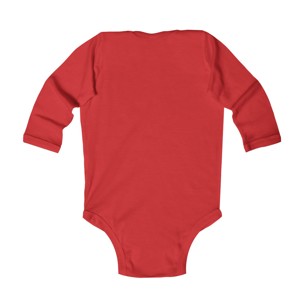 Baby Christmas Bodysuit - Cute Santa Peeking Behind Tree Holiday Onesie