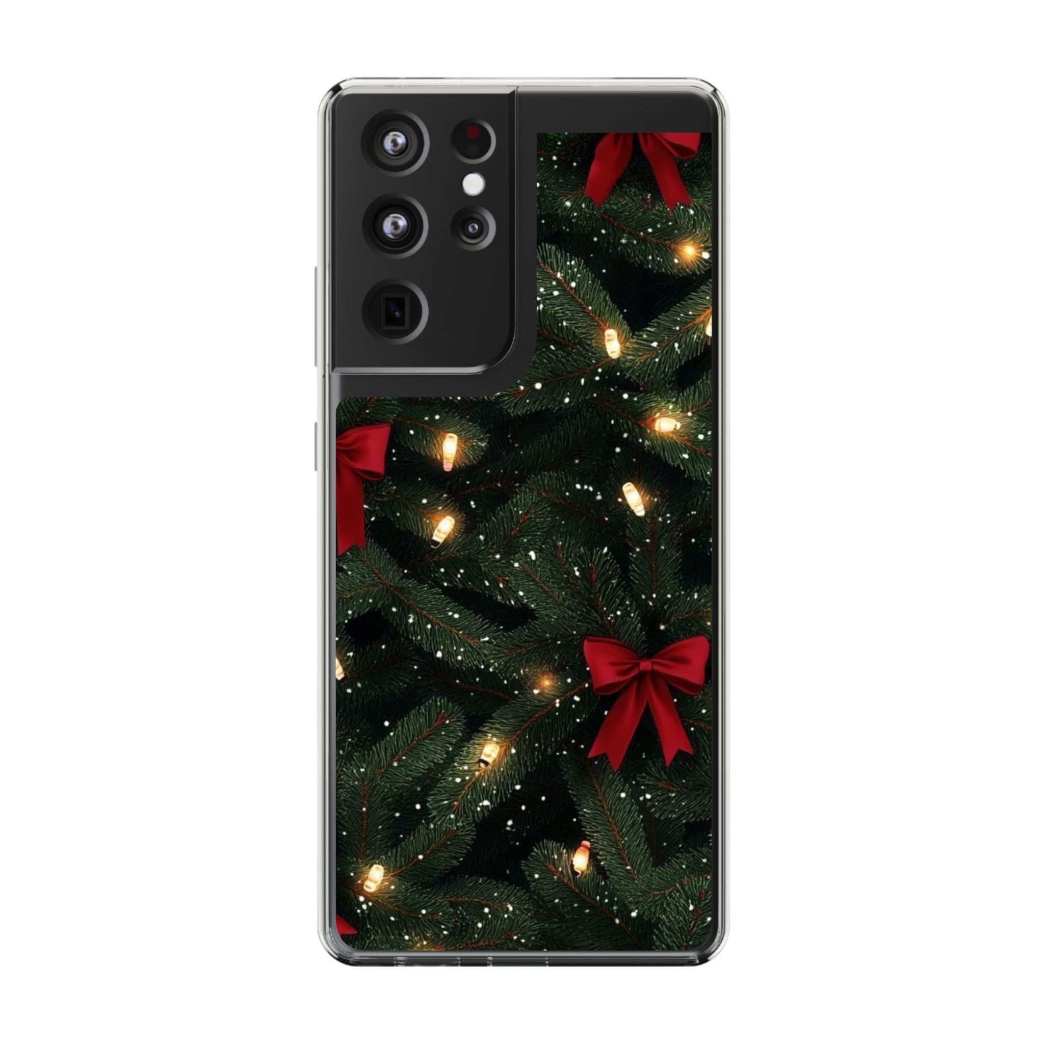 Christmas Lights & Bows Clear Phone Case