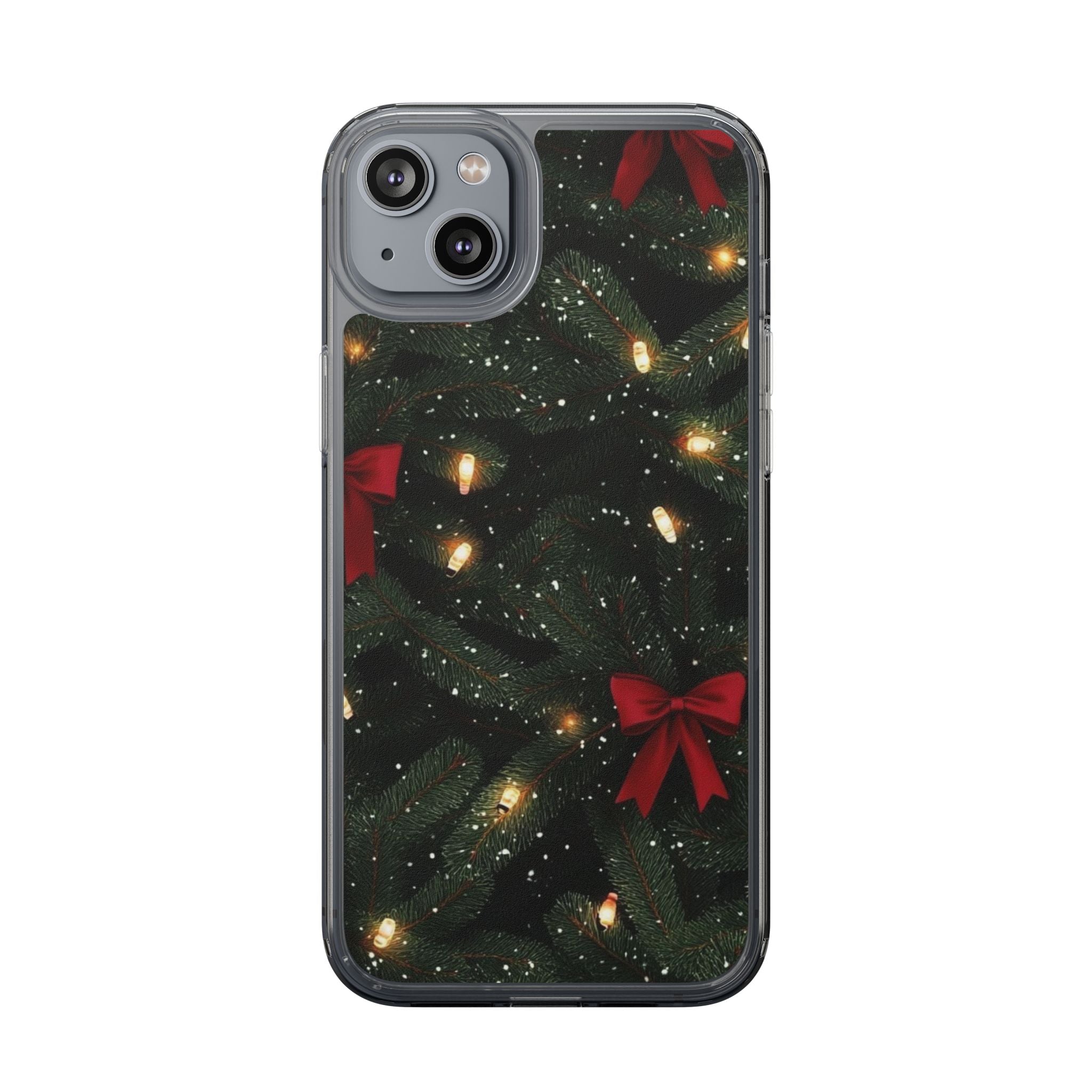 Christmas Lights & Bows Clear Phone Case