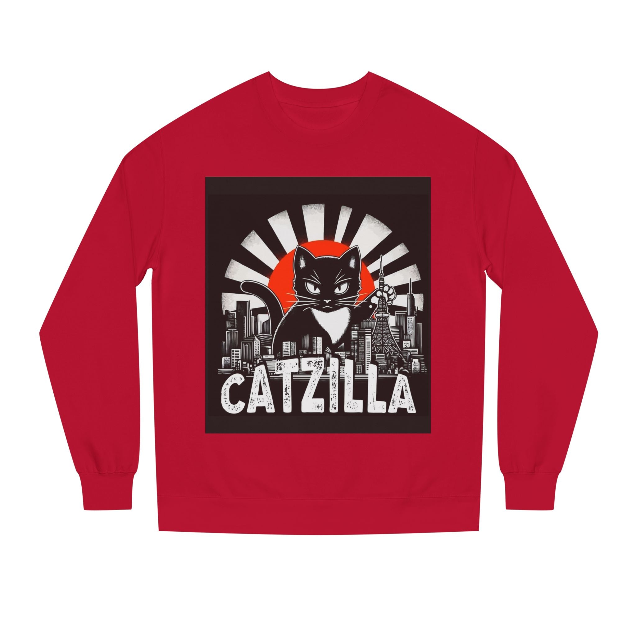 Catzilla Graphic Sweatshirt — Retro Monster Cat City Tee