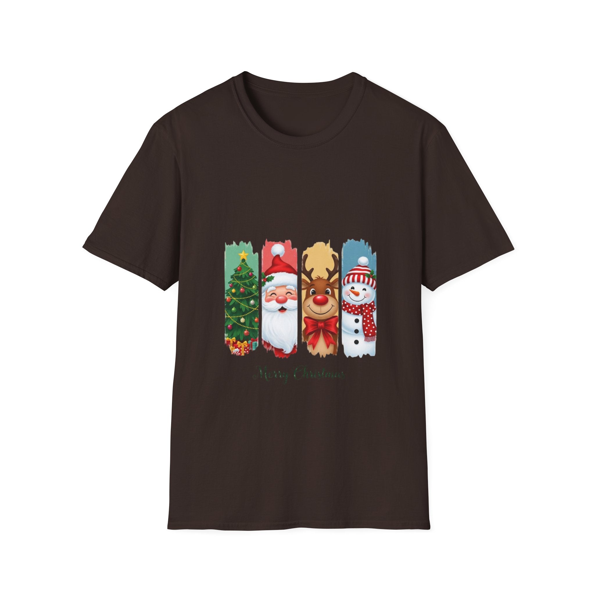 Christmas Characters T-Shirt — Merry Christmas Santa, Reindeer & Snowman Holiday Tee