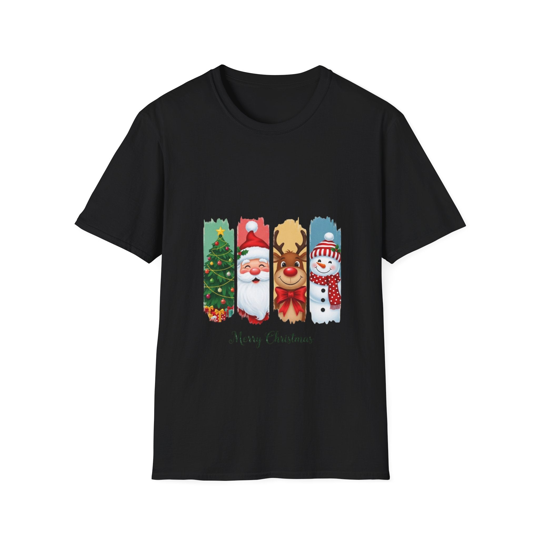Christmas Characters T-Shirt — Merry Christmas Santa, Reindeer & Snowman Holiday Tee