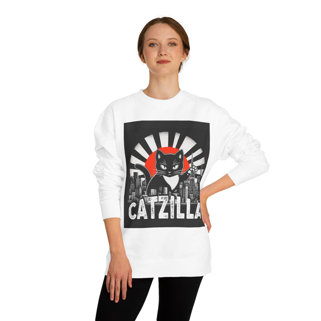 Catzilla Graphic Sweatshirt — Retro Monster Cat City Tee