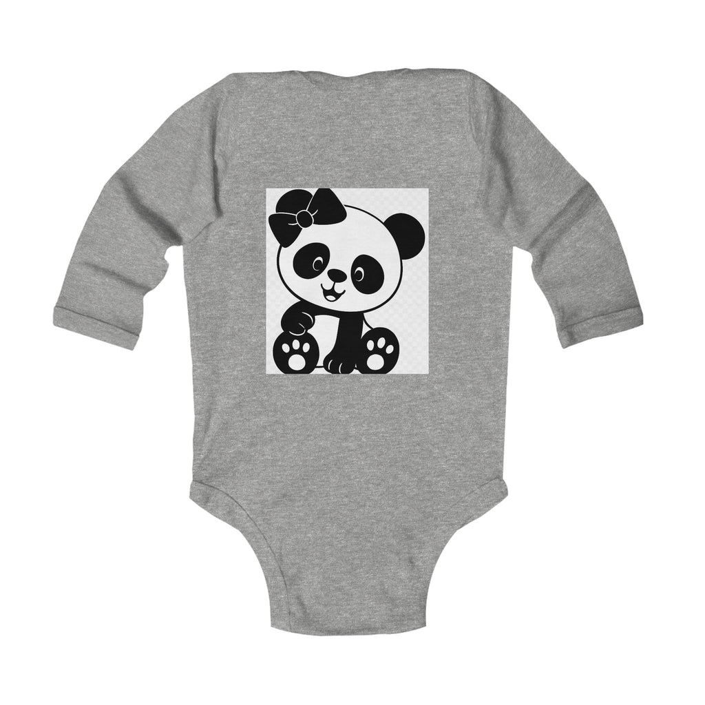 Baby Panda Bodysuit – Cute Bow Panda Infant Long Sleeve One-Piece
