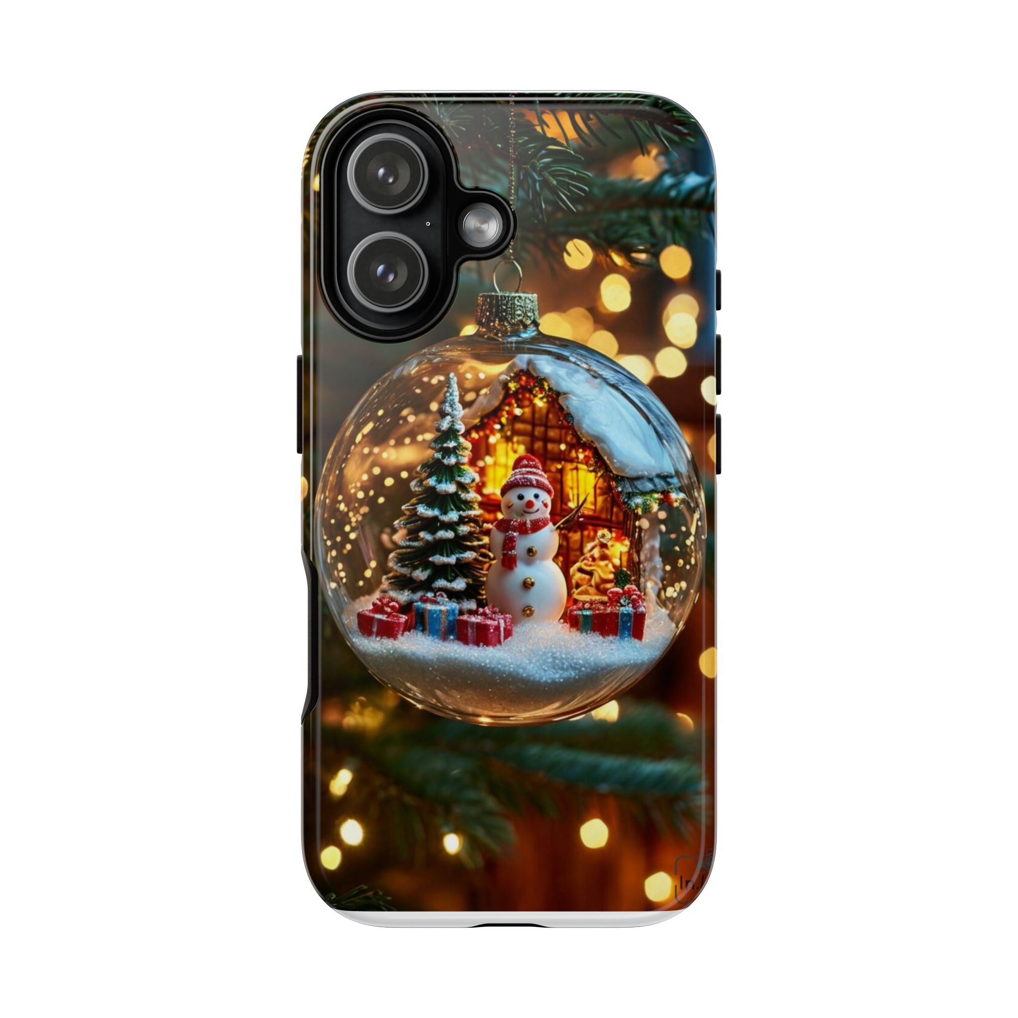 Christmas Snow Globe Phone Case — Festive Snowman Ornament Design
