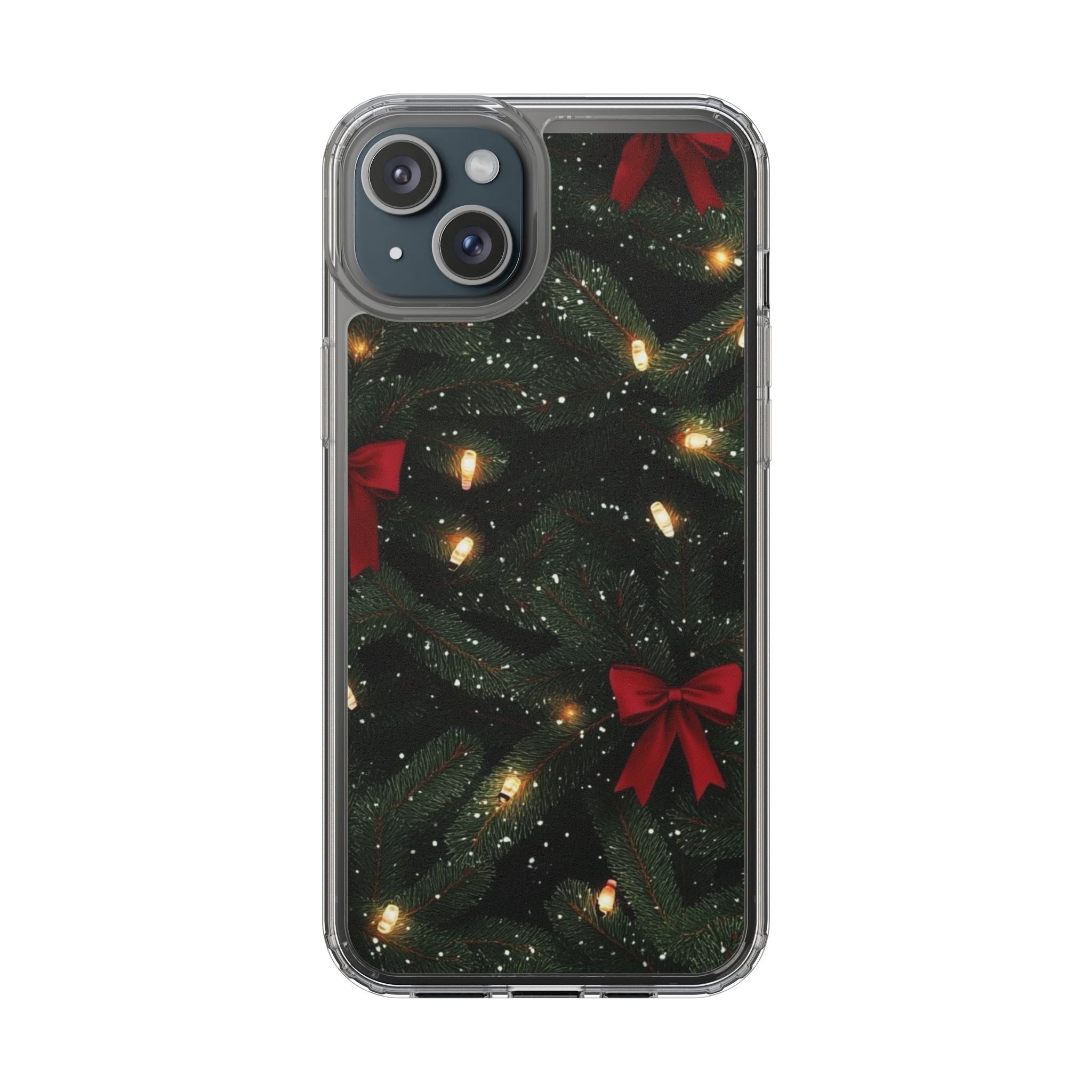 Christmas Lights & Bows Clear Phone Case