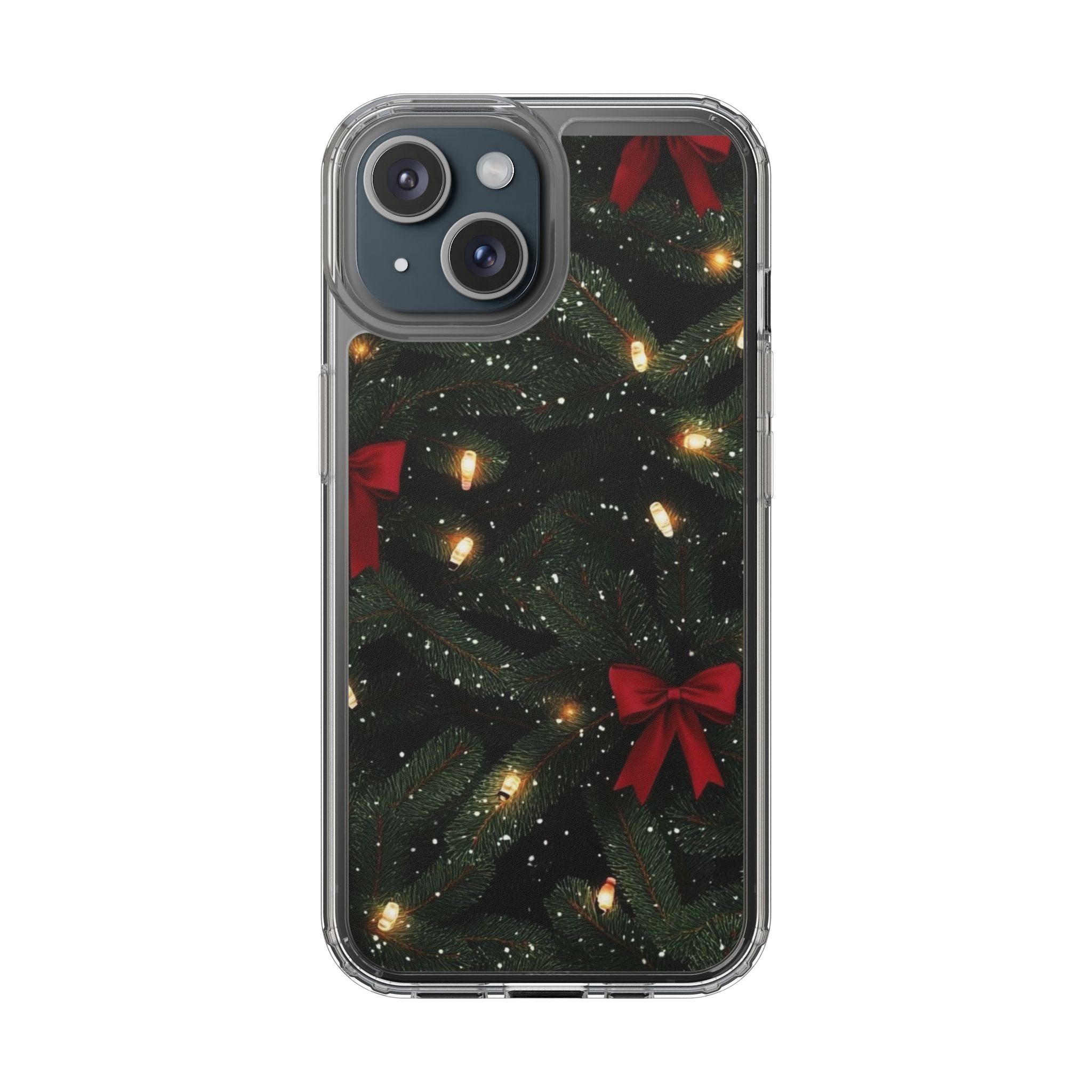 Christmas Lights & Bows Clear Phone Case
