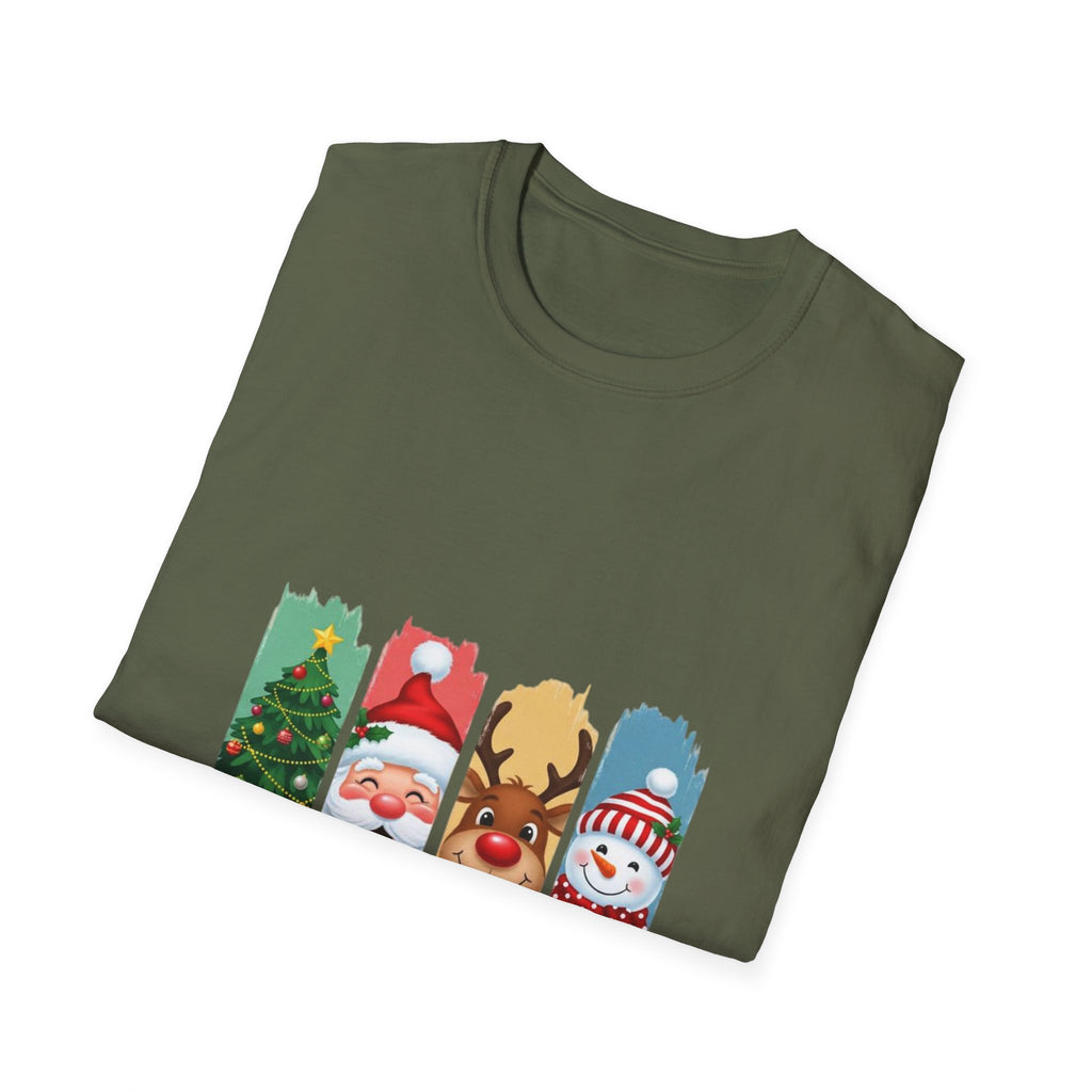 Christmas Characters T-Shirt — Merry Christmas Santa, Reindeer & Snowman Holiday Tee
