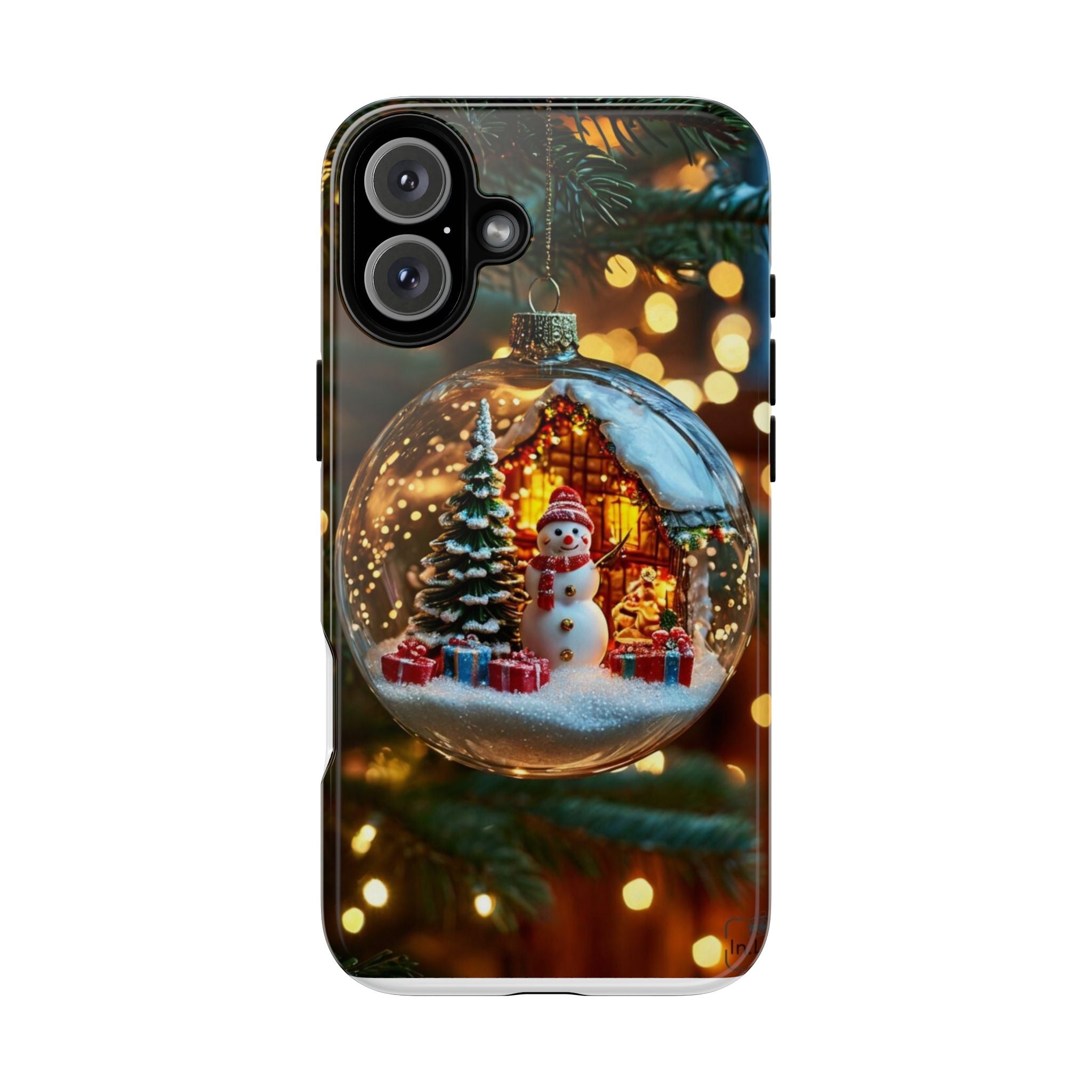 Christmas Snow Globe Phone Case — Festive Snowman Ornament Design