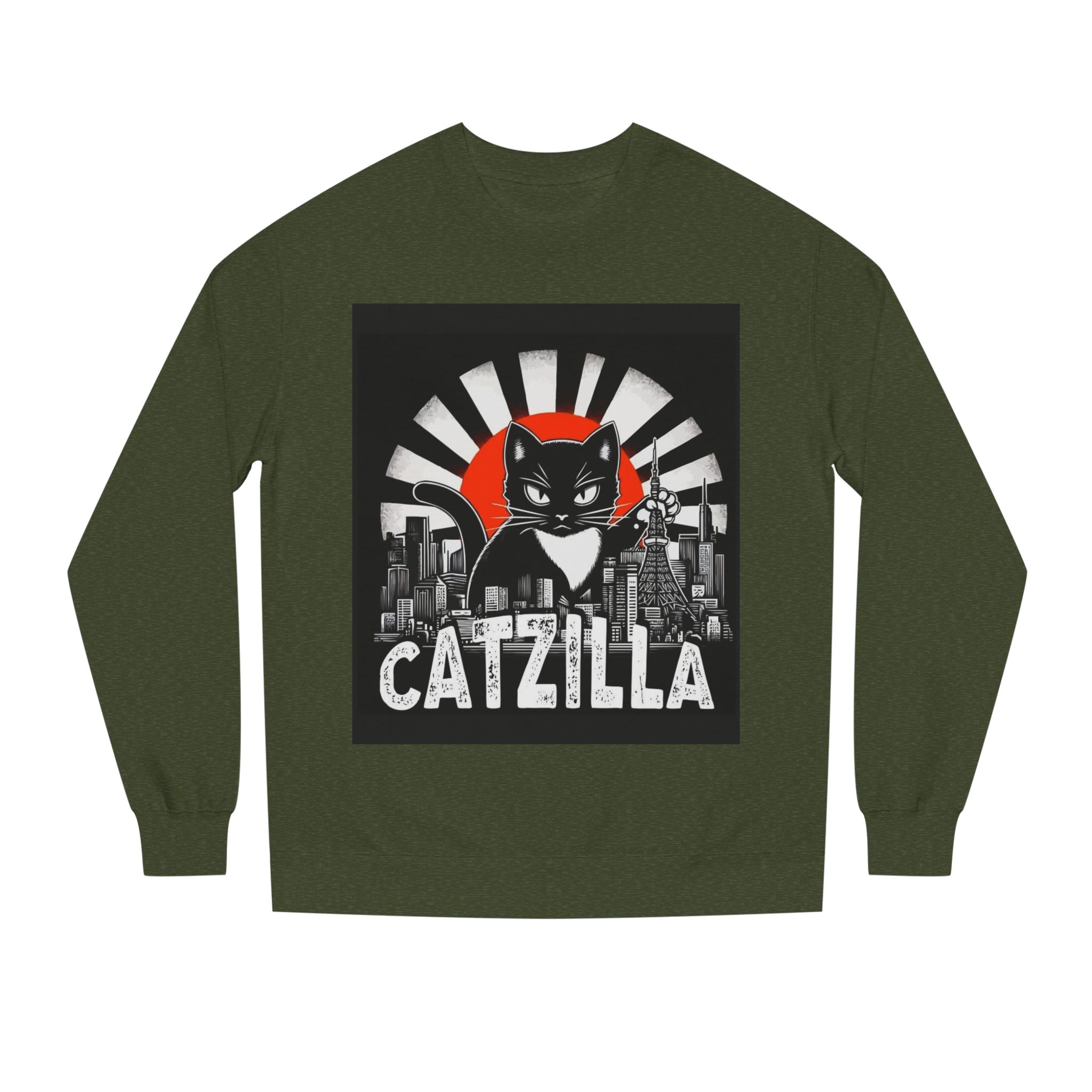 Catzilla Graphic Sweatshirt — Retro Monster Cat City Tee
