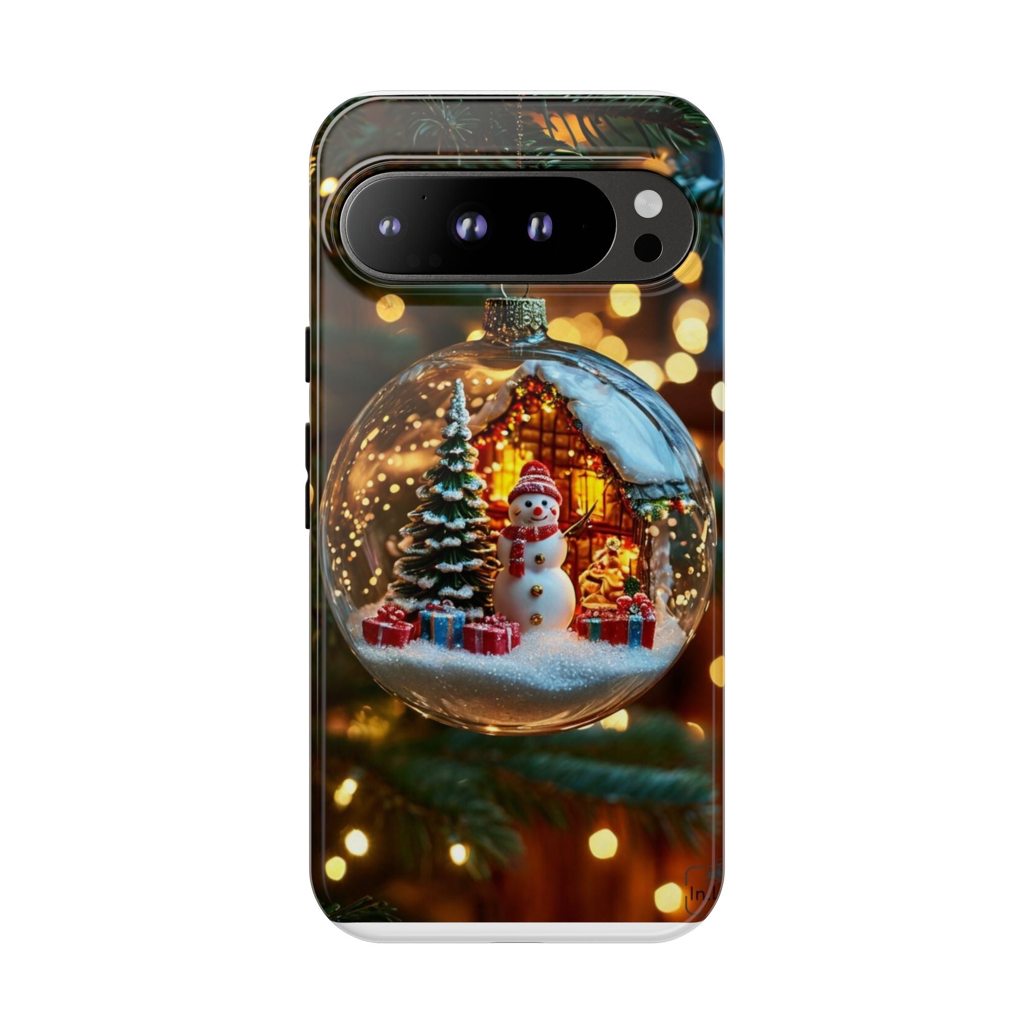 Christmas Snow Globe Phone Case — Festive Snowman Ornament Design