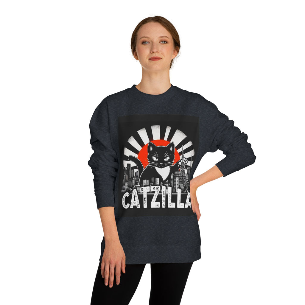 Catzilla Graphic Sweatshirt — Retro Monster Cat City Tee
