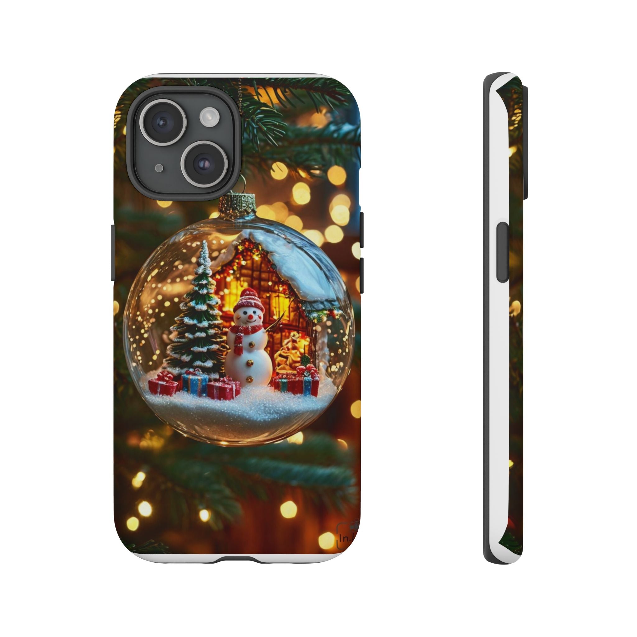 Christmas Snow Globe Phone Case — Festive Snowman Ornament Design