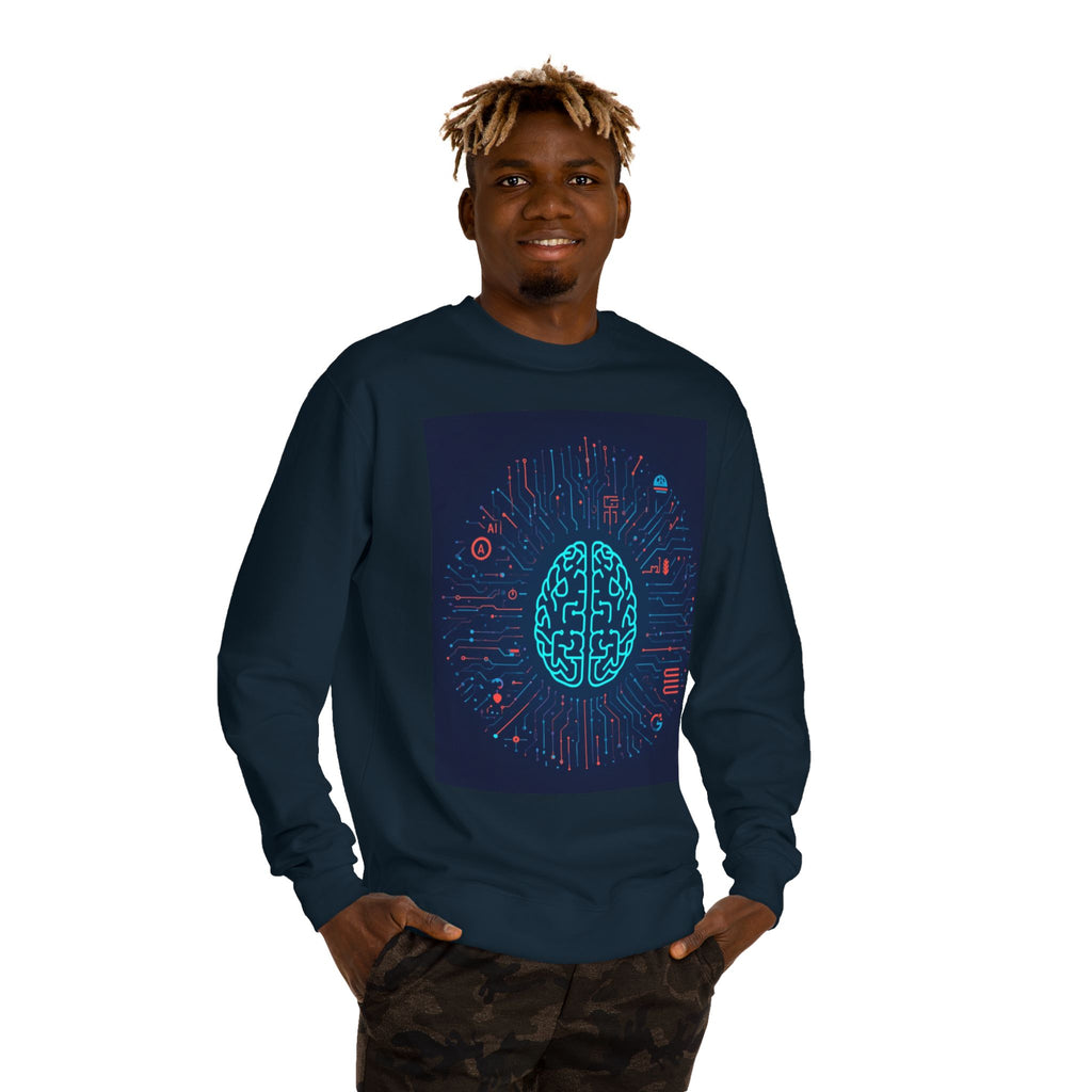 AI Brain Circuit Crewneck Sweatshirt