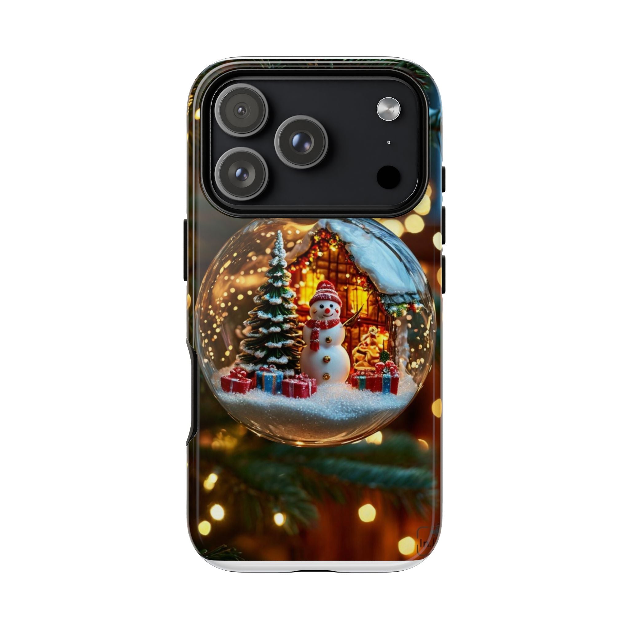 Christmas Snow Globe Phone Case — Festive Snowman Ornament Design