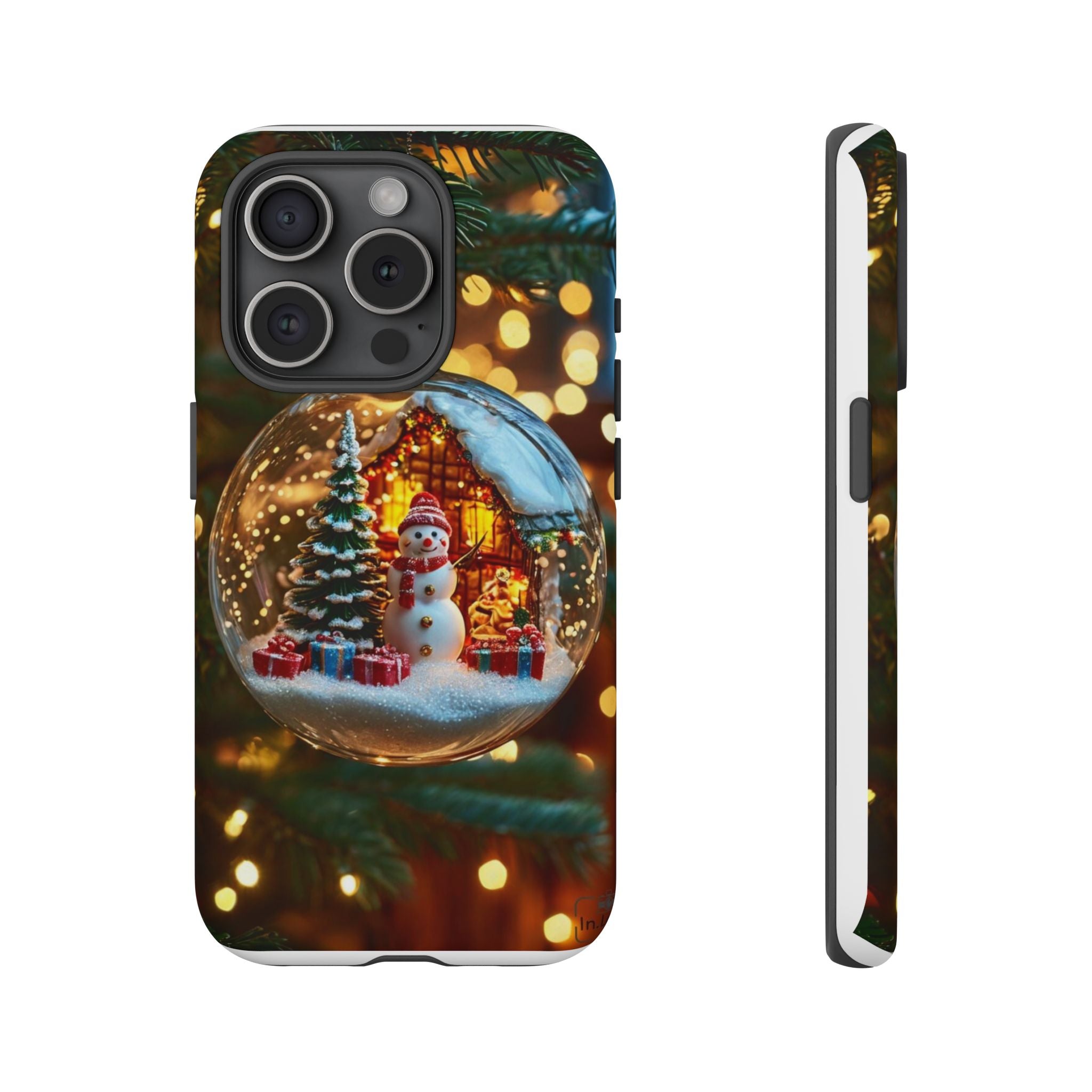 Christmas Snow Globe Phone Case — Festive Snowman Ornament Design