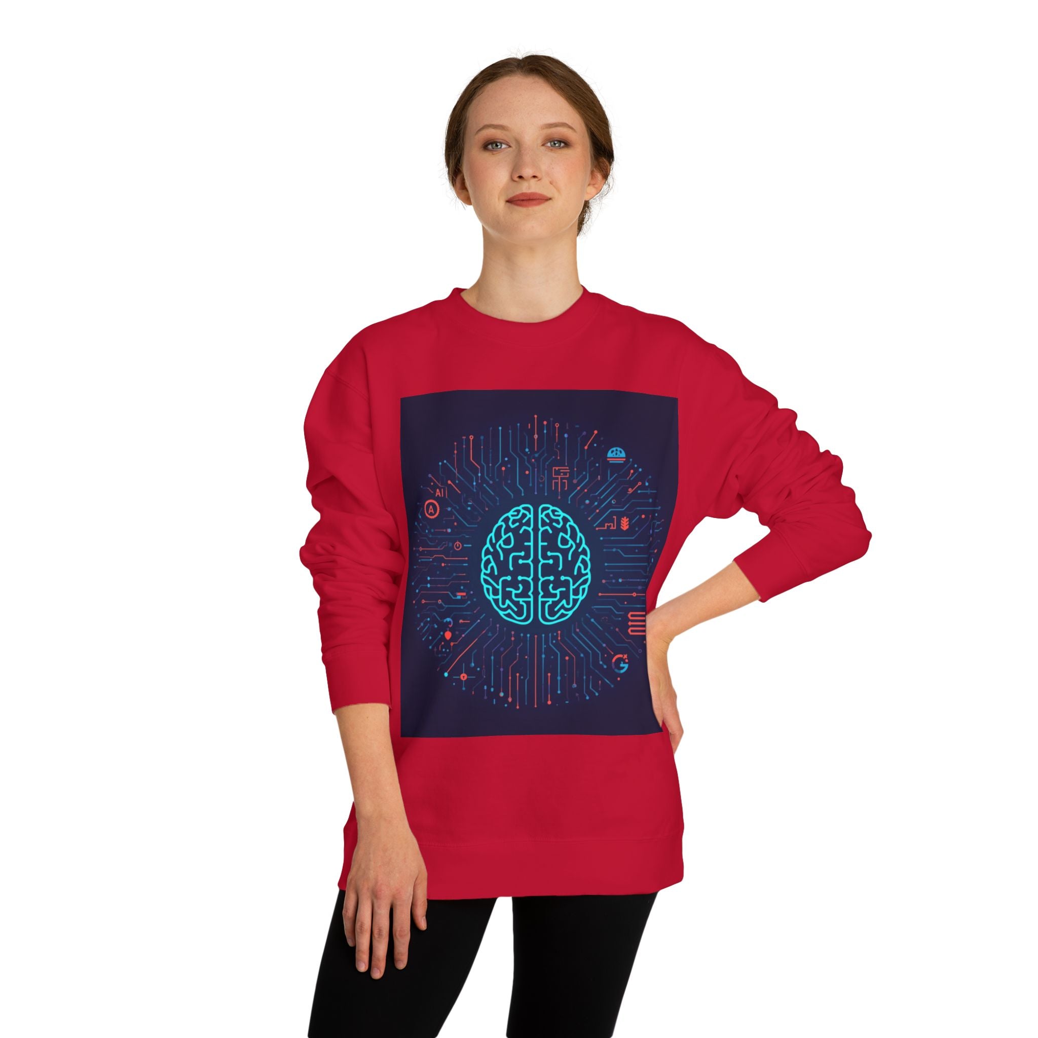 AI Brain Circuit Crewneck Sweatshirt