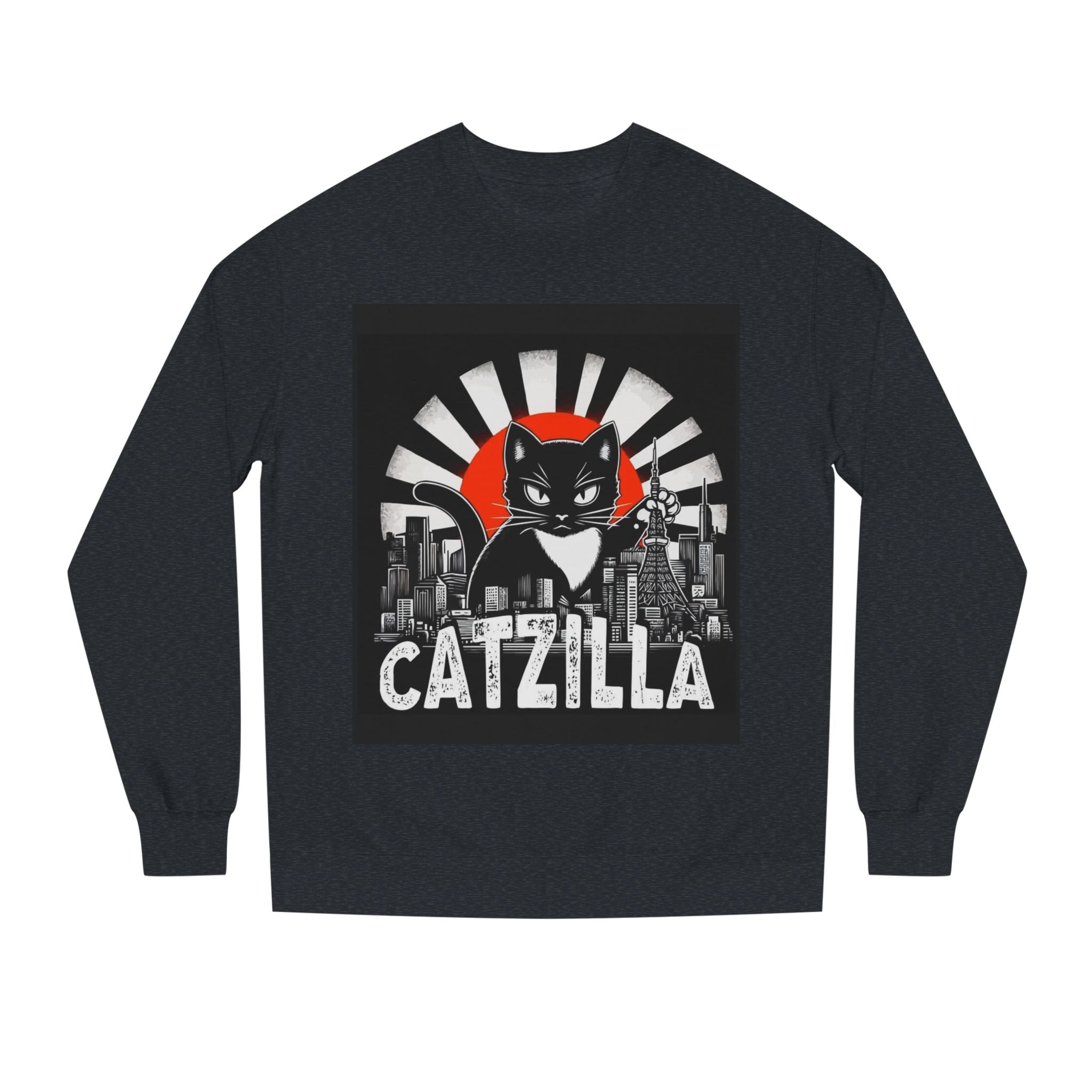 Catzilla Graphic Sweatshirt — Retro Monster Cat City Tee