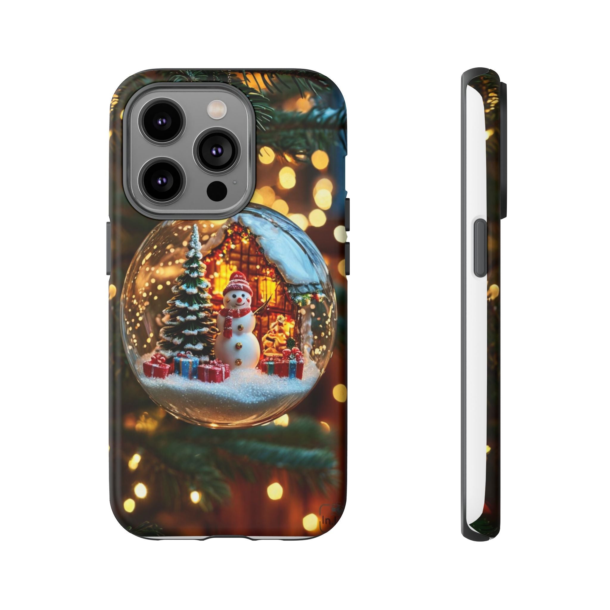 Christmas Snow Globe Phone Case — Festive Snowman Ornament Design
