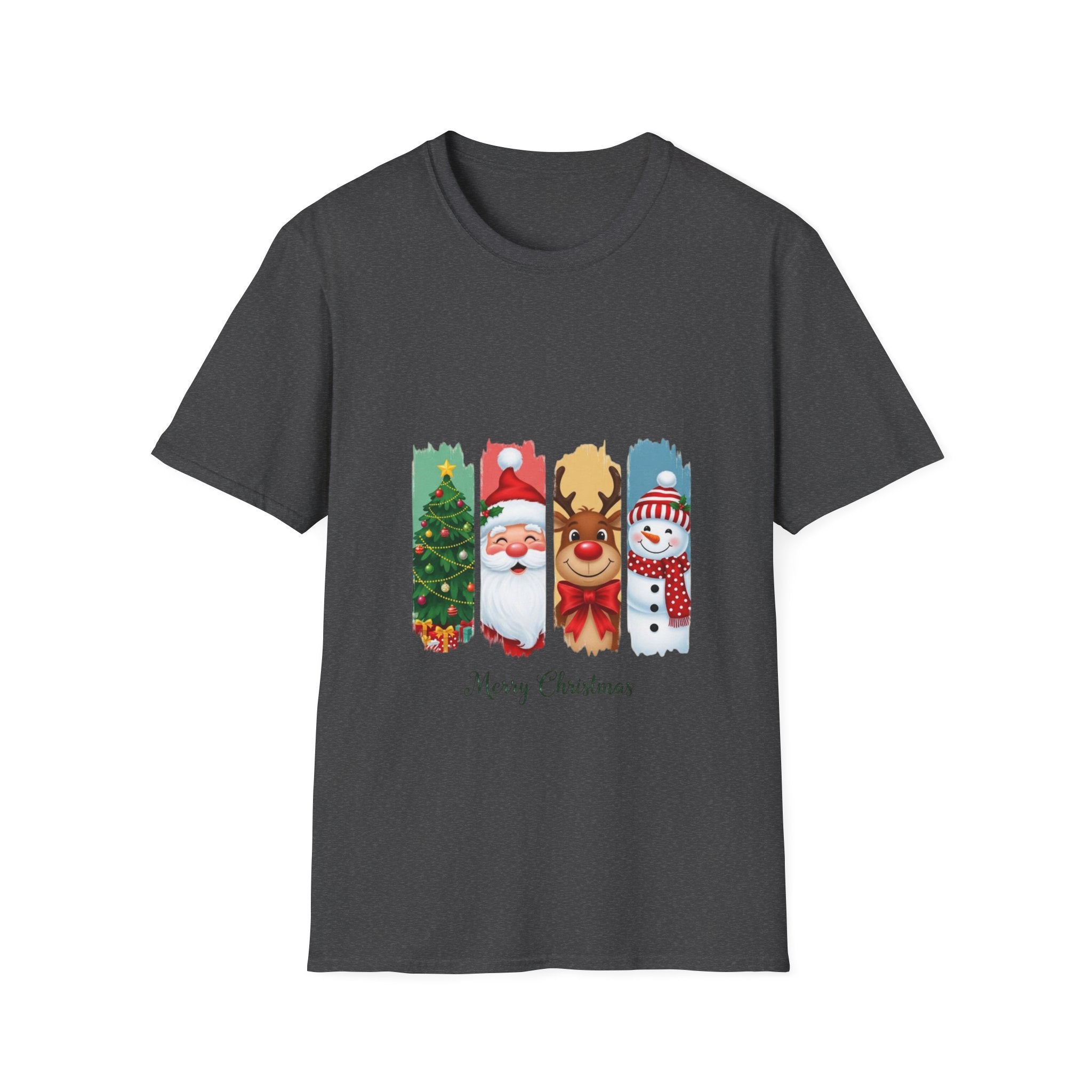 Christmas Characters T-Shirt — Merry Christmas Santa, Reindeer & Snowman Holiday Tee
