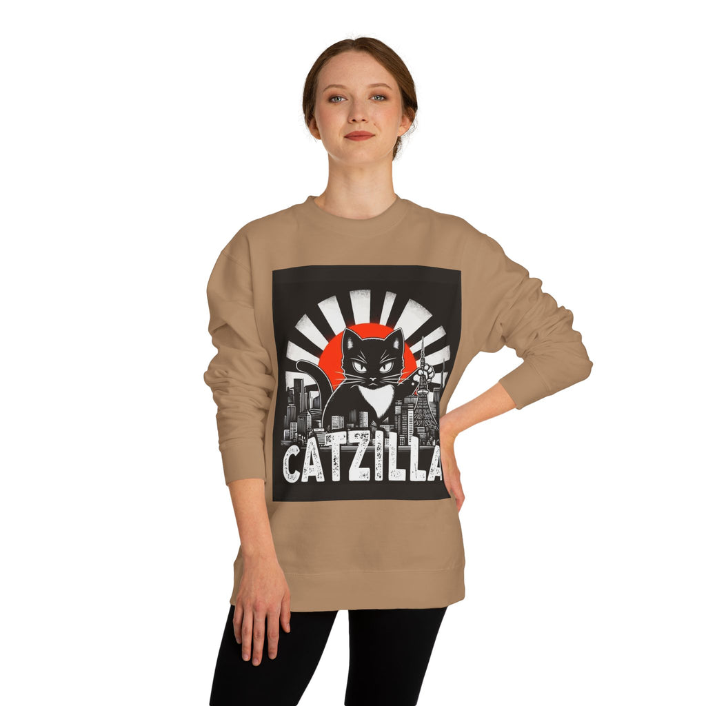 Catzilla Graphic Sweatshirt — Retro Monster Cat City Tee