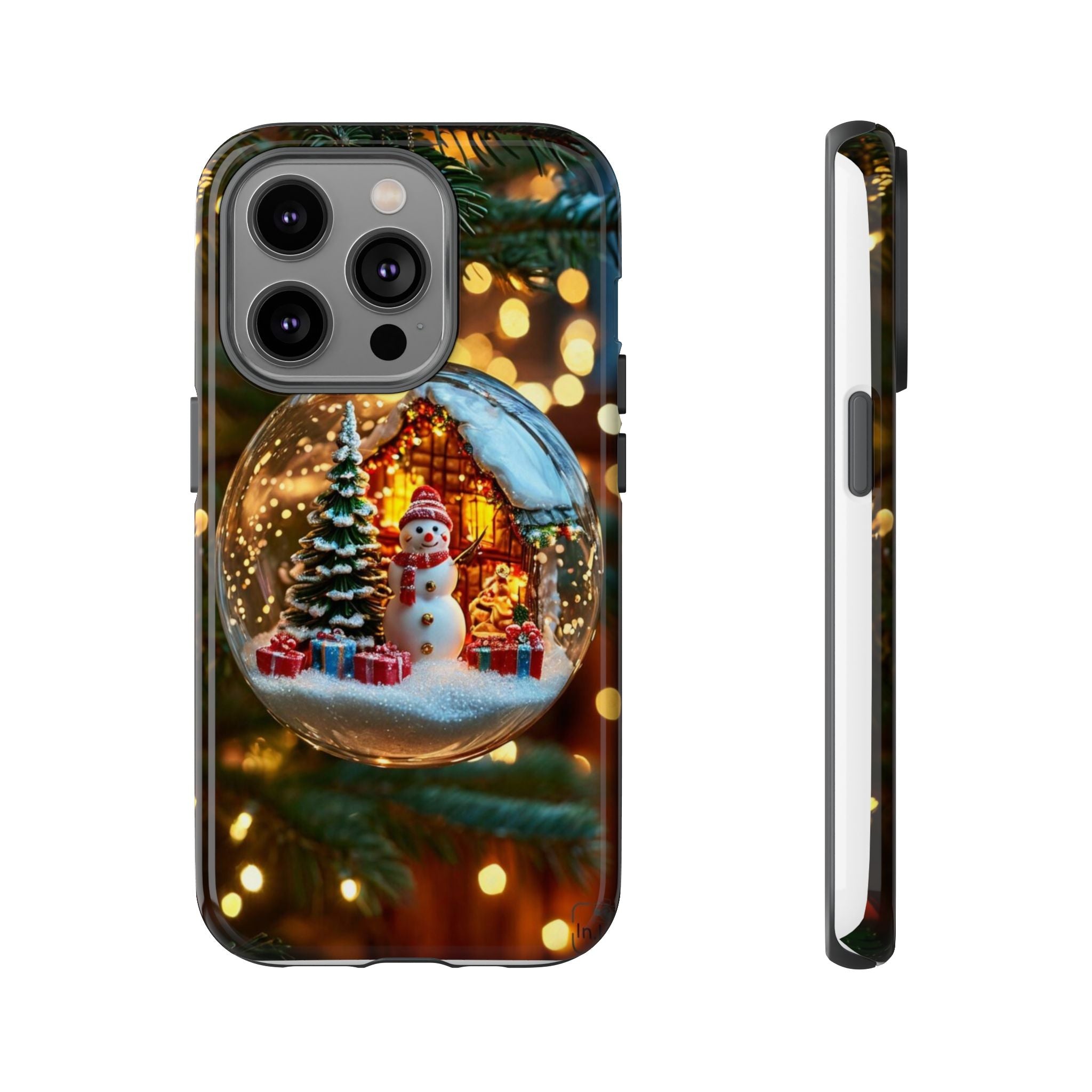 Christmas Snow Globe Phone Case — Festive Snowman Ornament Design