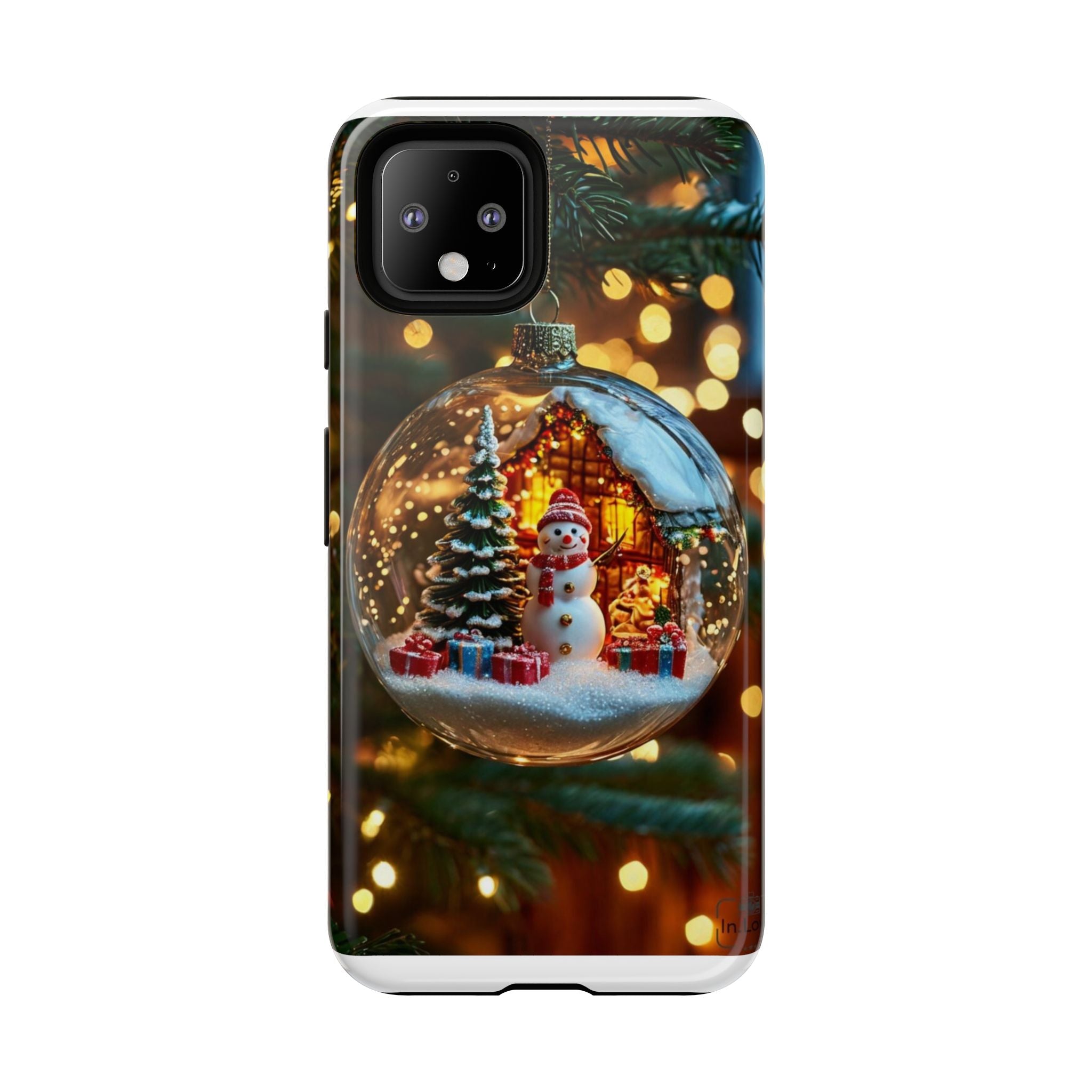 Christmas Snow Globe Phone Case — Festive Snowman Ornament Design
