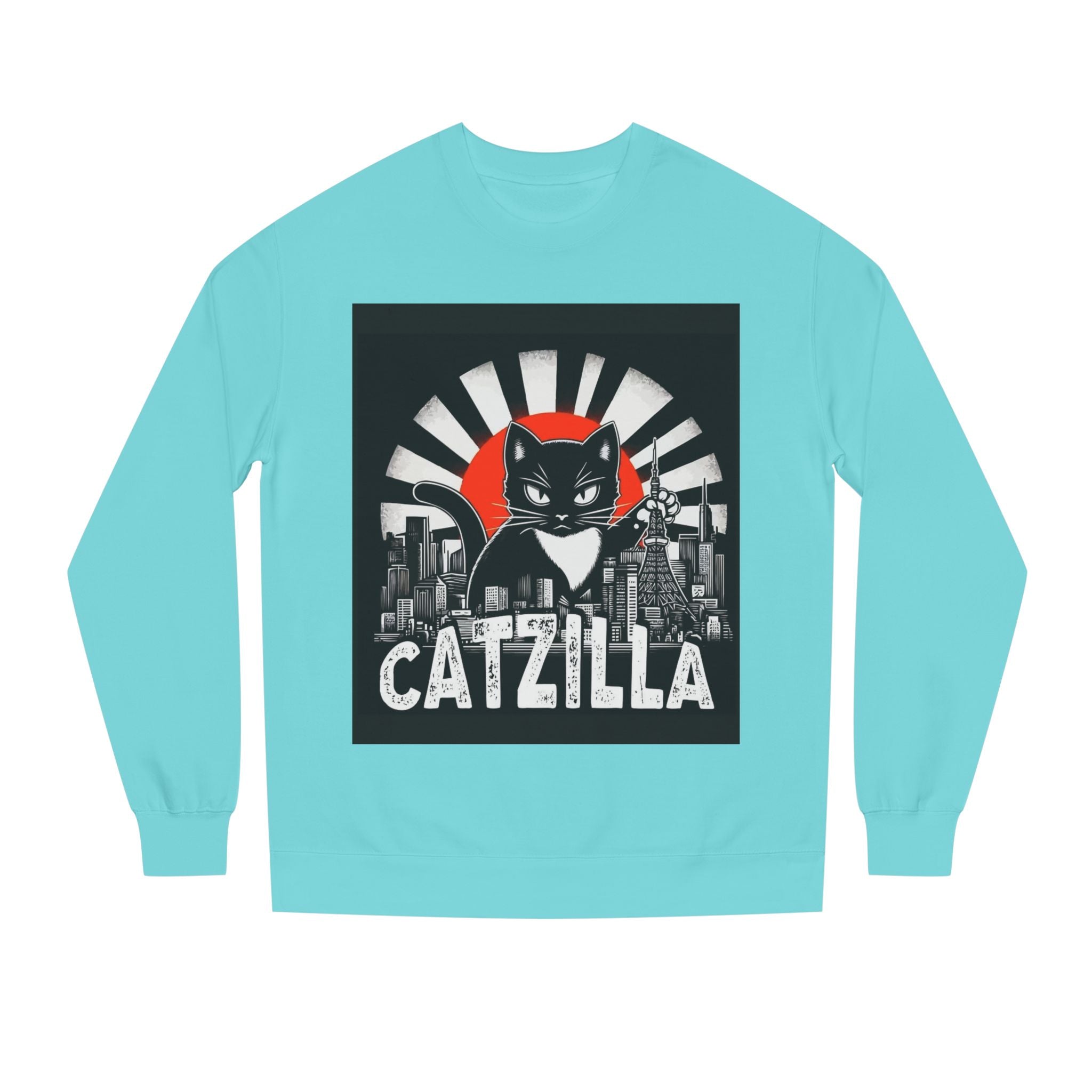 Catzilla Graphic Sweatshirt — Retro Monster Cat City Tee