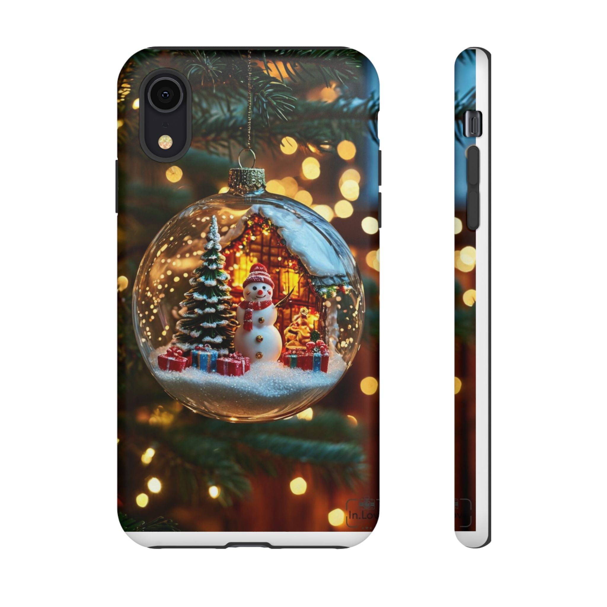 Christmas Snow Globe Phone Case — Festive Snowman Ornament Design