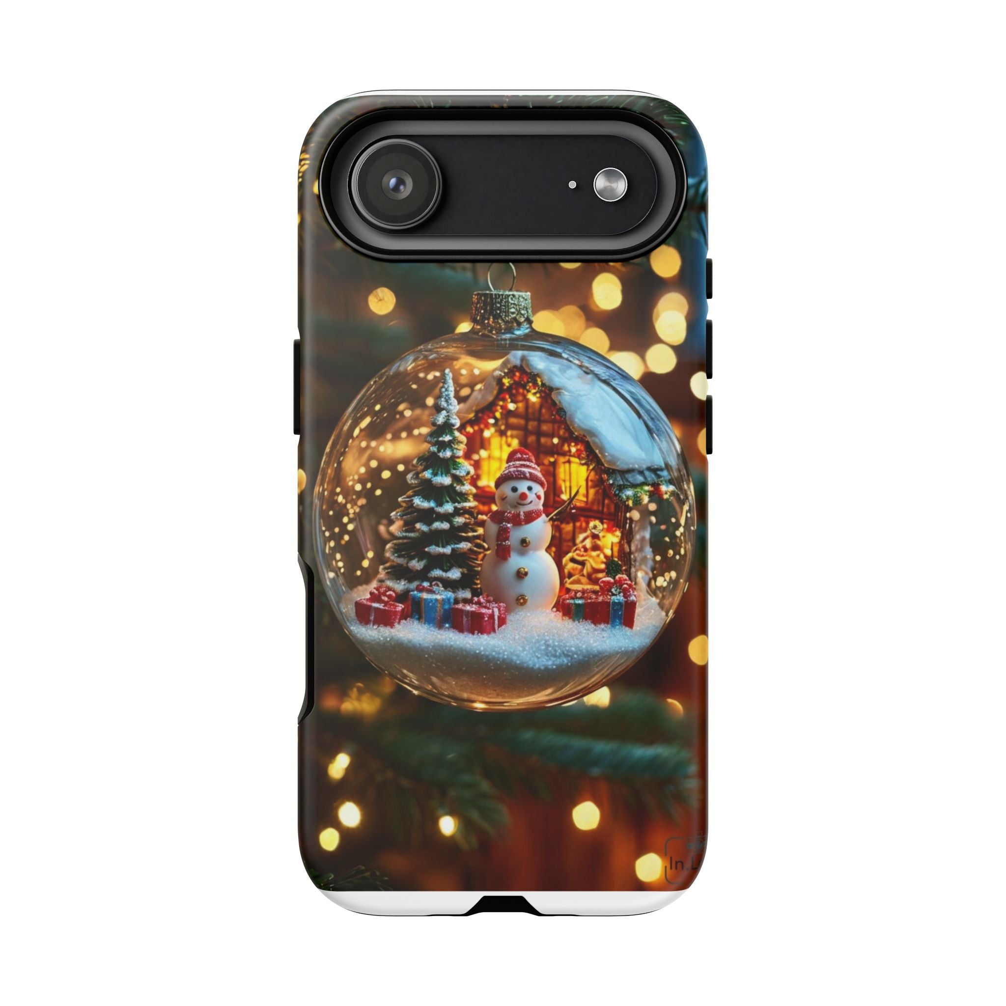 Christmas Snow Globe Phone Case — Festive Snowman Ornament Design