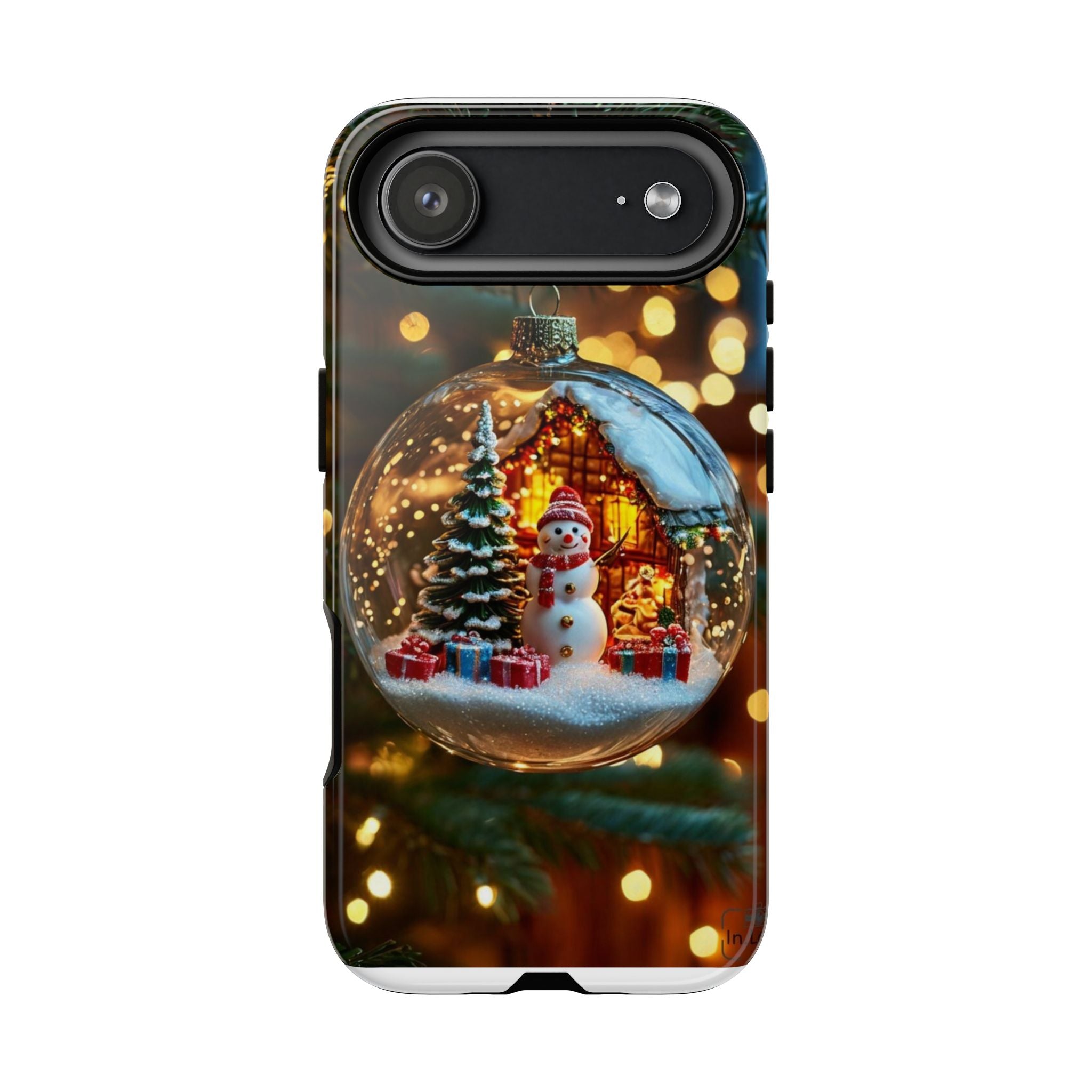Christmas Snow Globe Phone Case — Festive Snowman Ornament Design