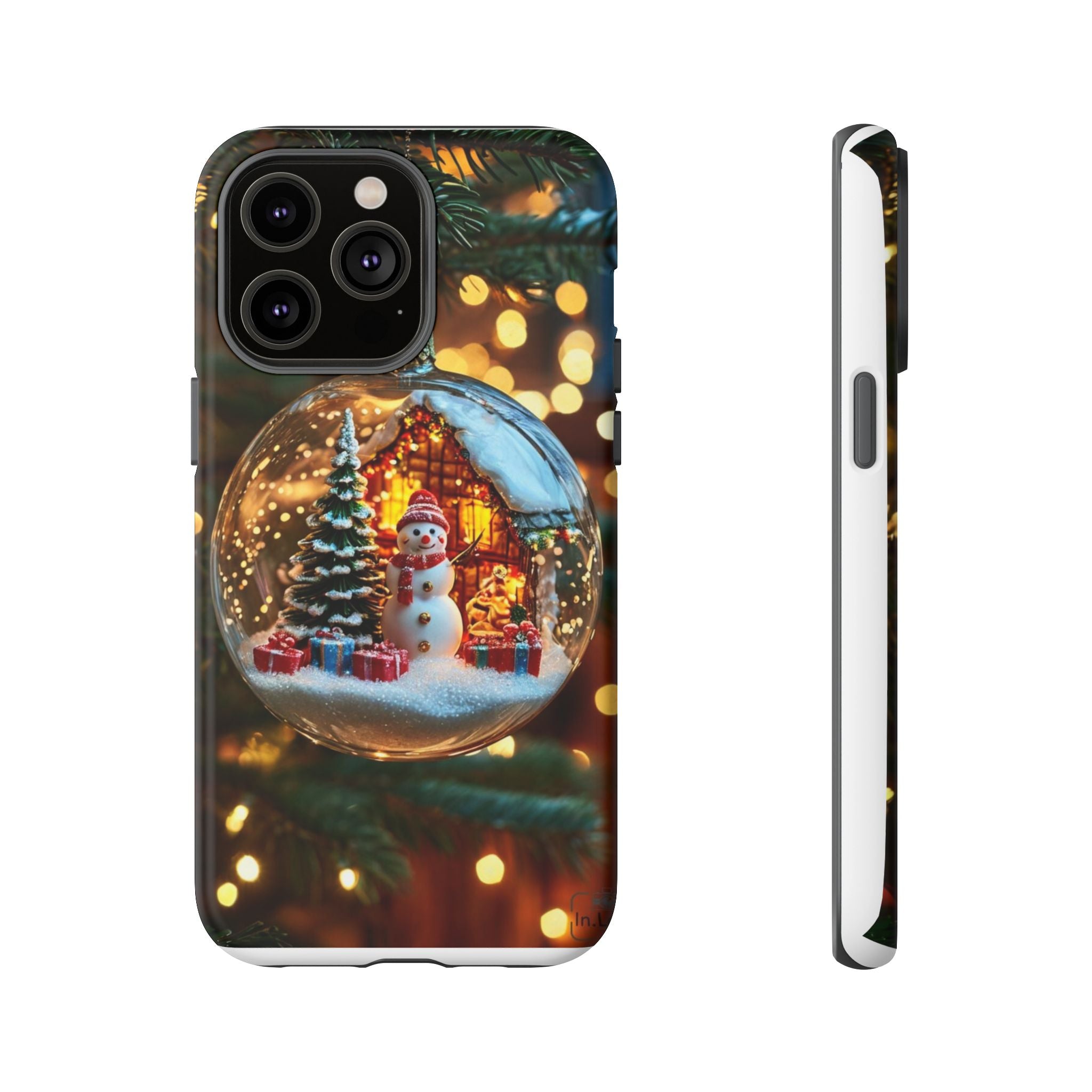 Christmas Snow Globe Phone Case — Festive Snowman Ornament Design