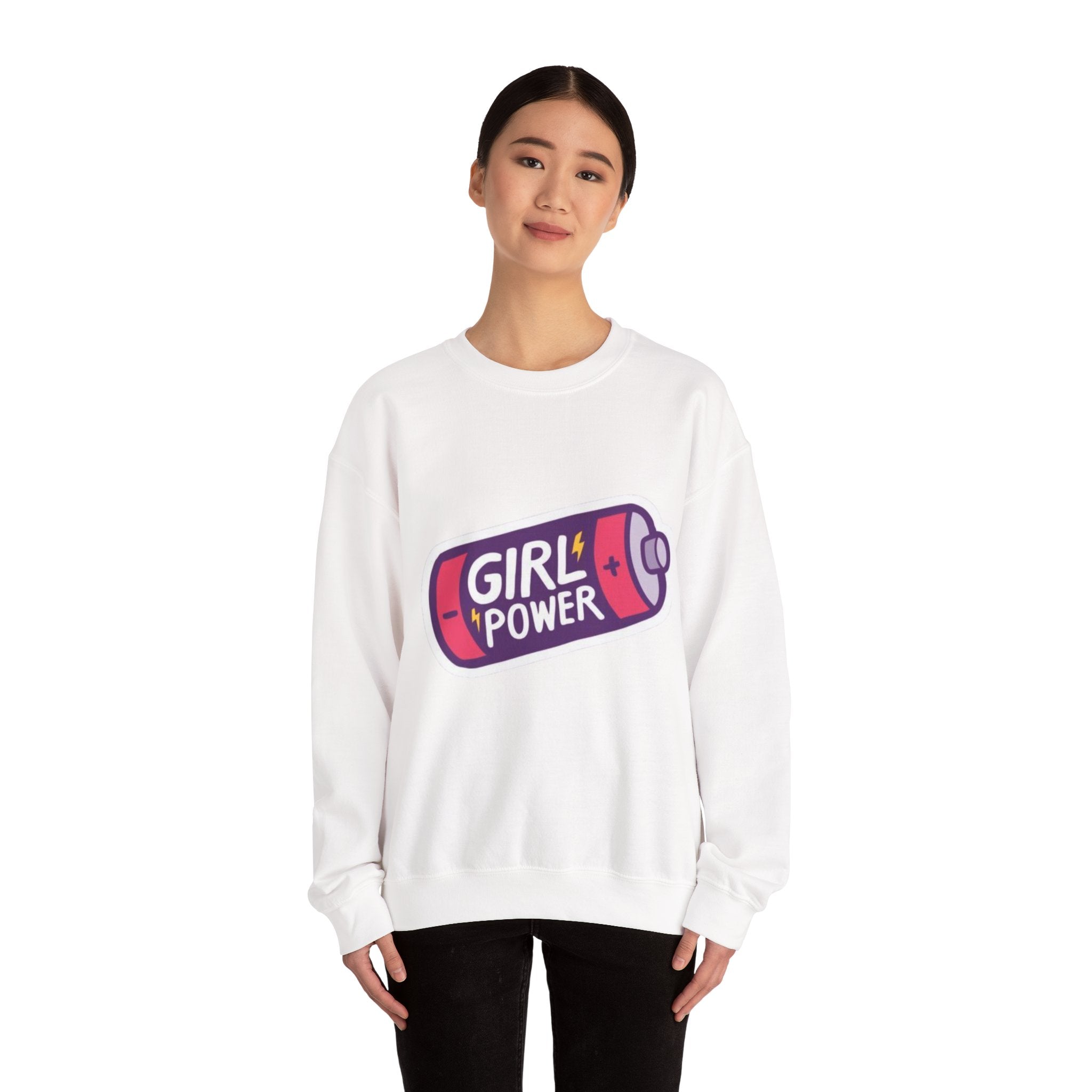 Girl Power Battery Sweatshirt — Feminist Graphic Crewneck