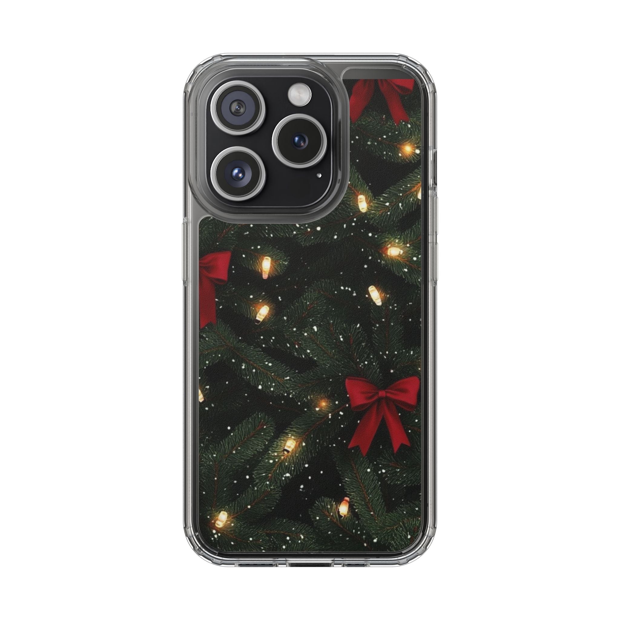 Christmas Lights & Bows Clear Phone Case