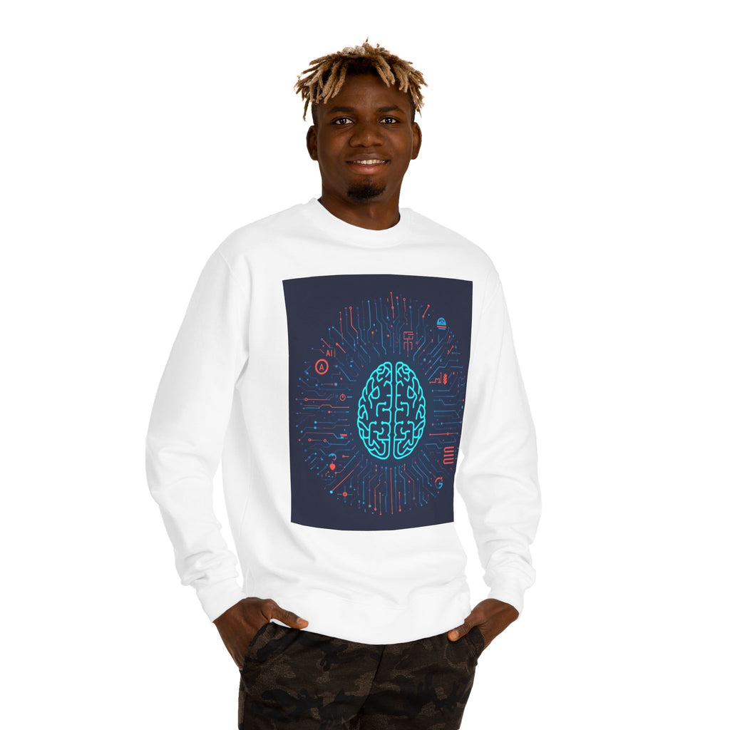 AI Brain Circuit Crewneck Sweatshirt