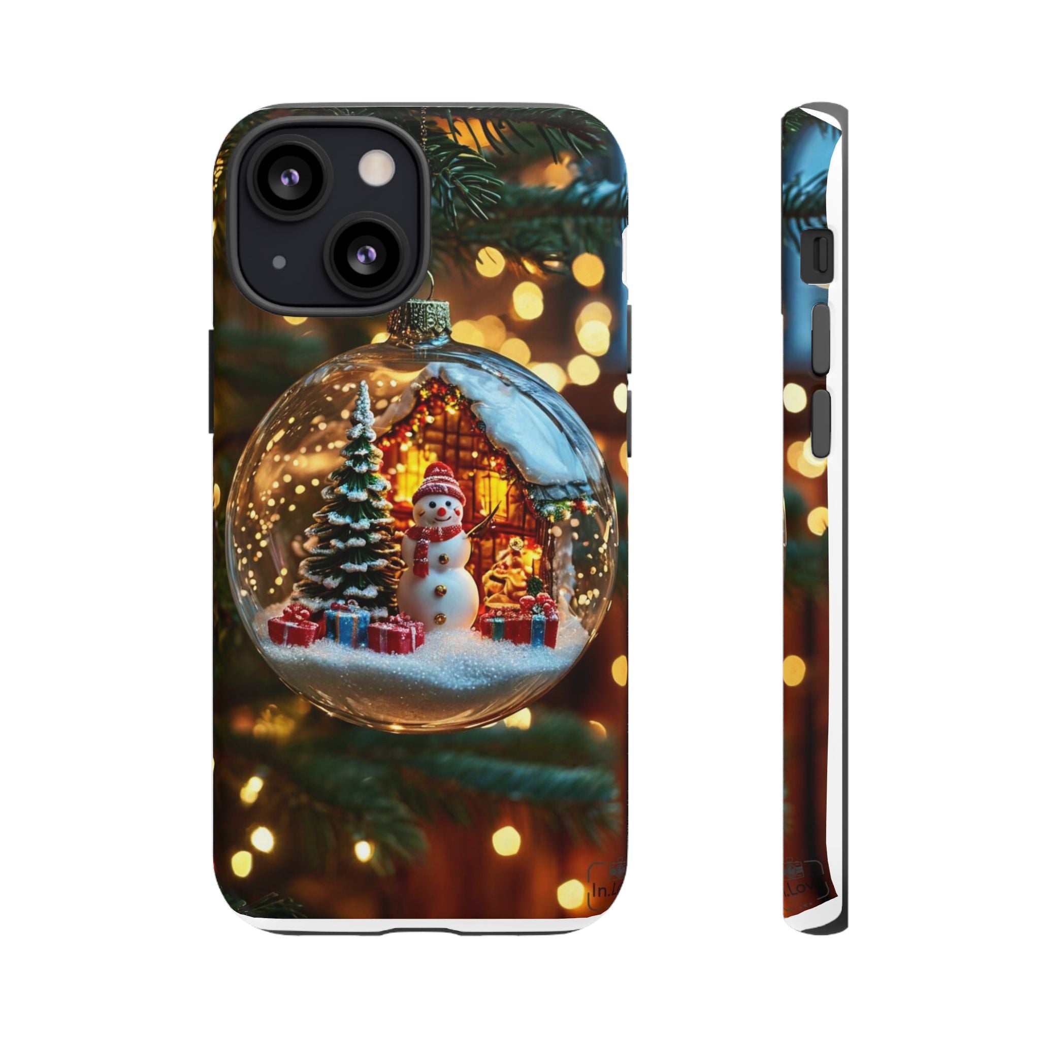 Christmas Snow Globe Phone Case — Festive Snowman Ornament Design