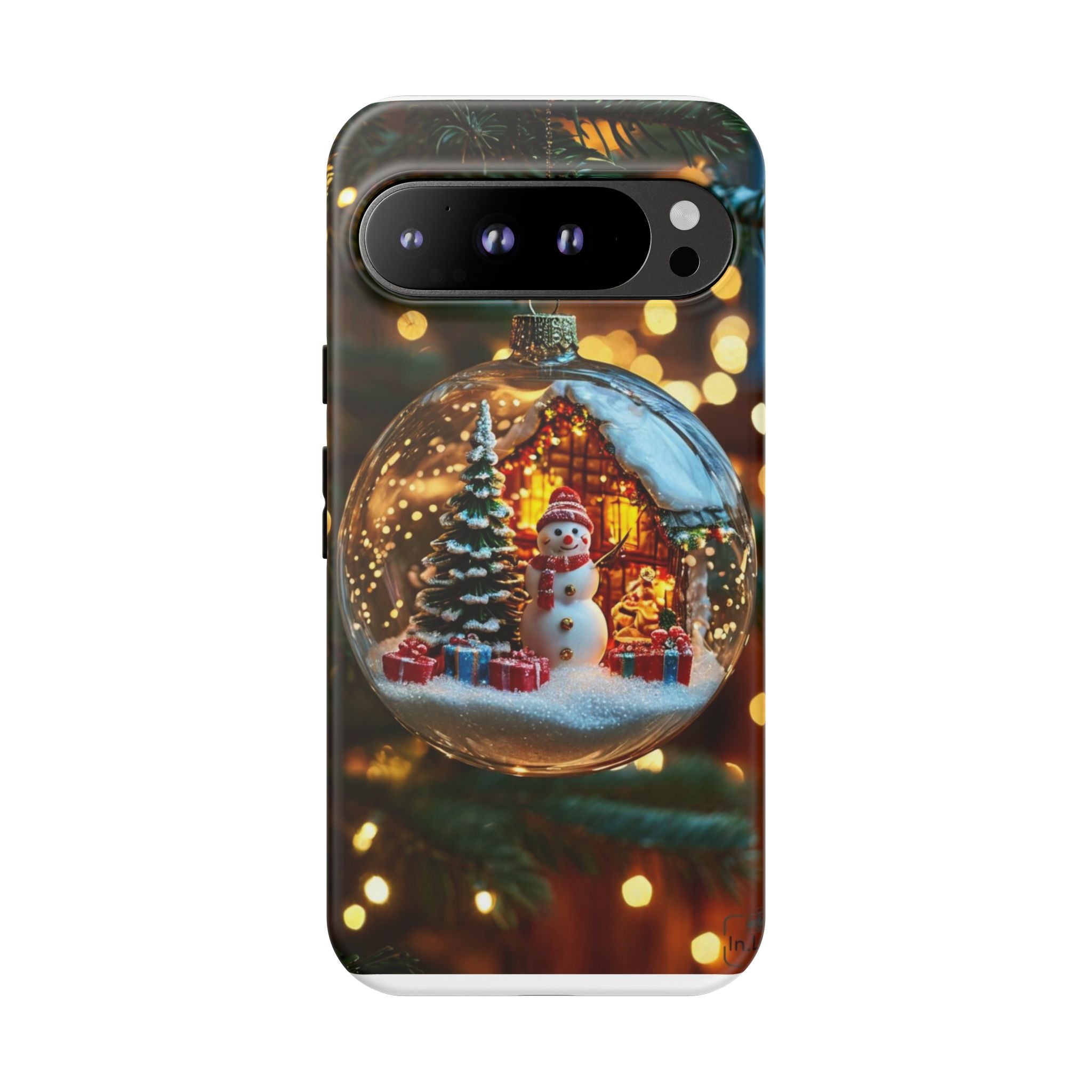 Christmas Snow Globe Phone Case — Festive Snowman Ornament Design