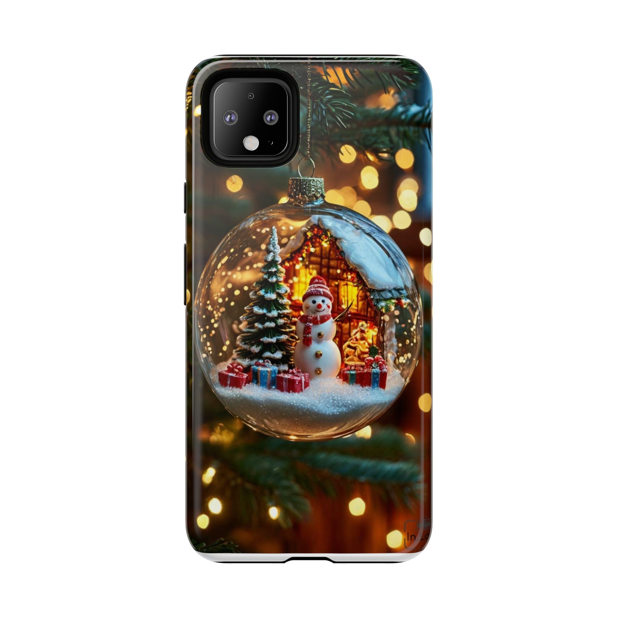 Christmas Snow Globe Phone Case — Festive Snowman Ornament Design