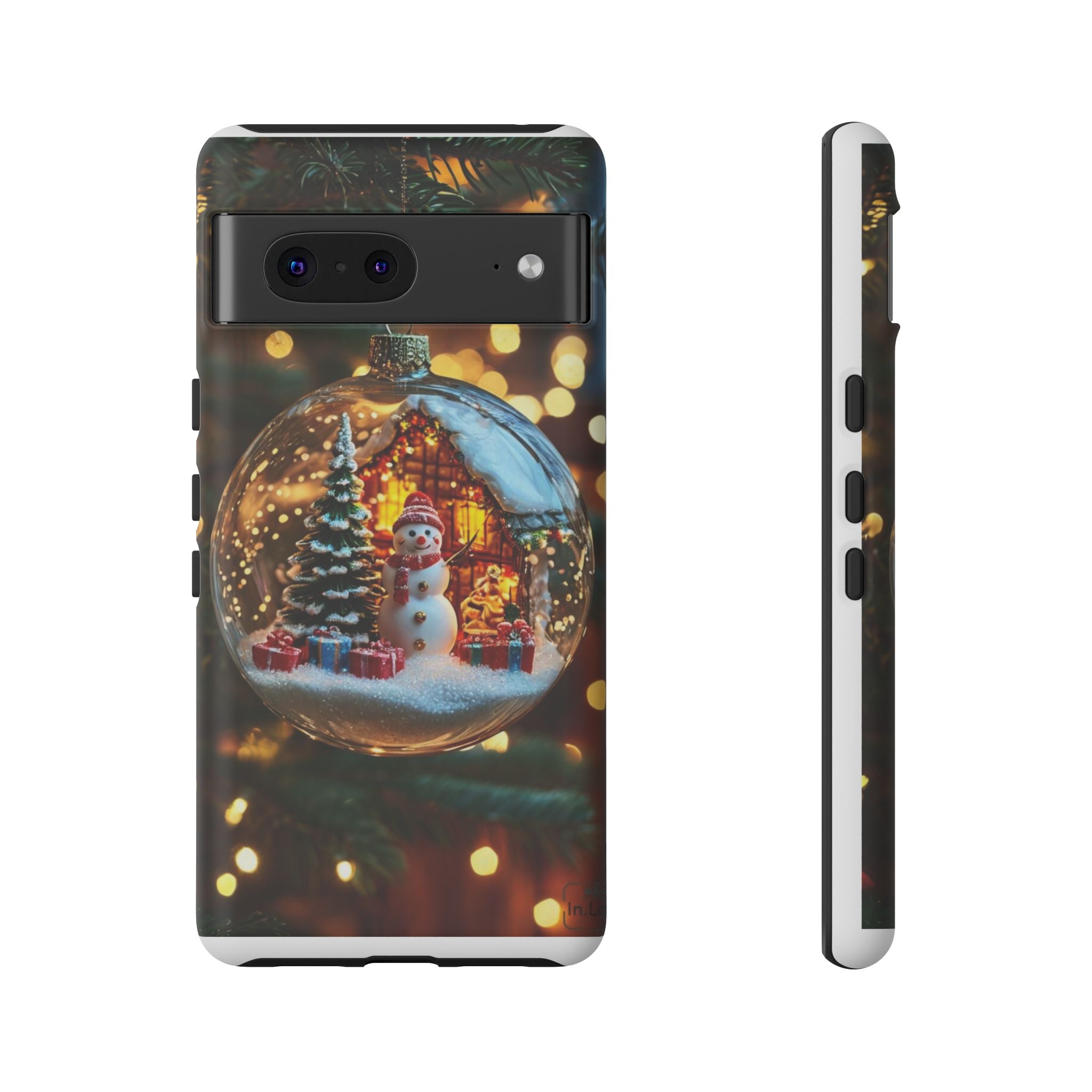 Christmas Snow Globe Phone Case — Festive Snowman Ornament Design