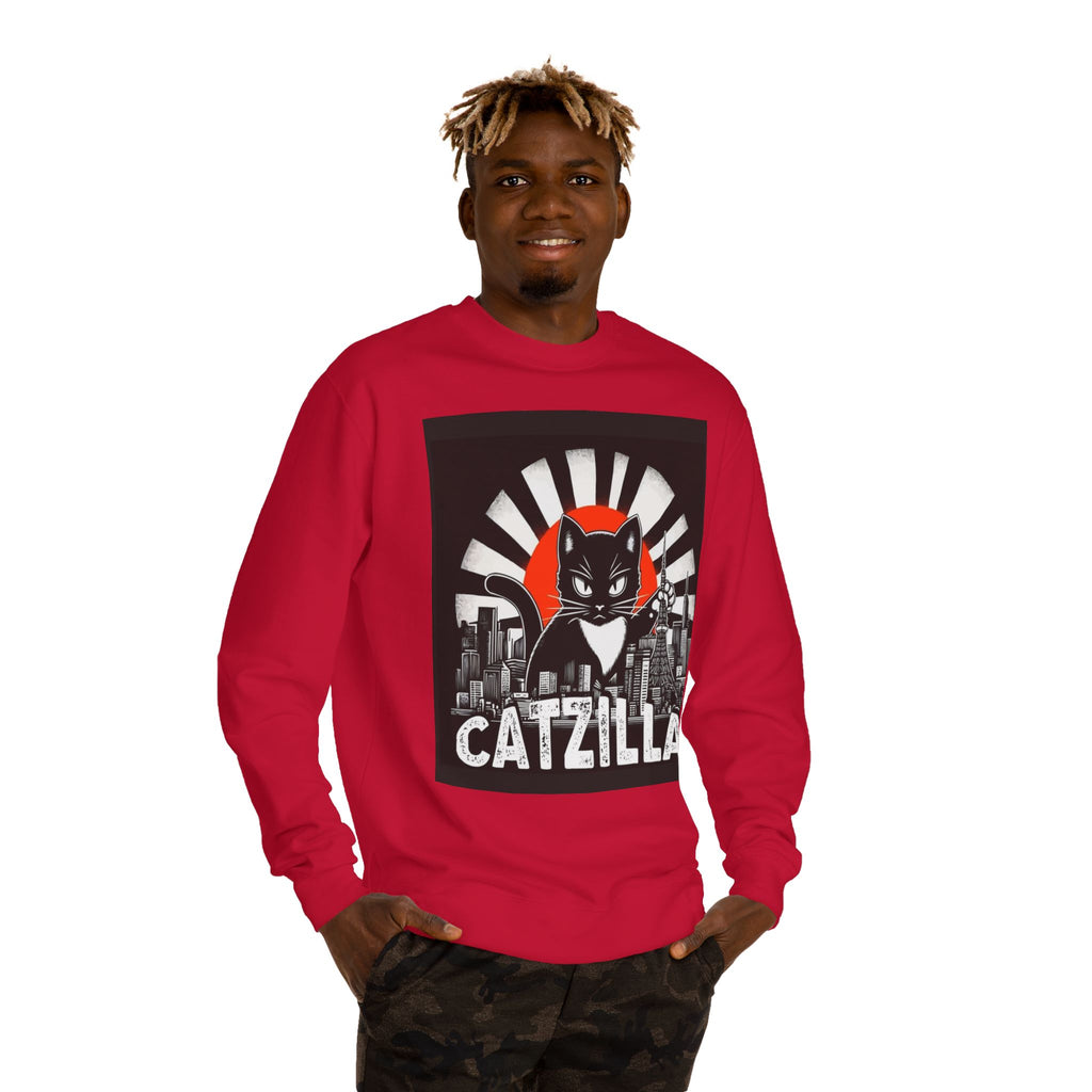 Catzilla Graphic Sweatshirt — Retro Monster Cat City Tee