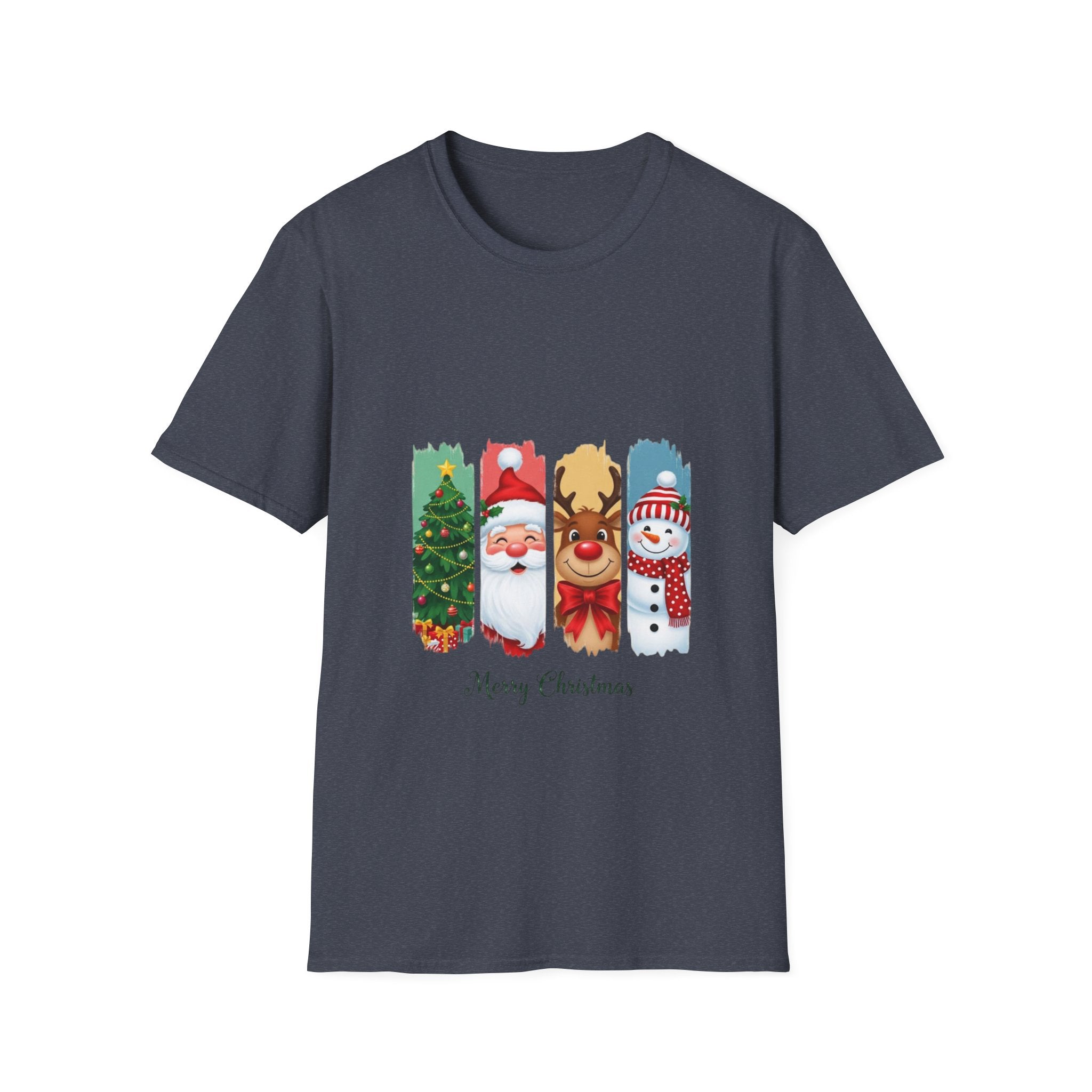 Christmas Characters T-Shirt — Merry Christmas Santa, Reindeer & Snowman Holiday Tee