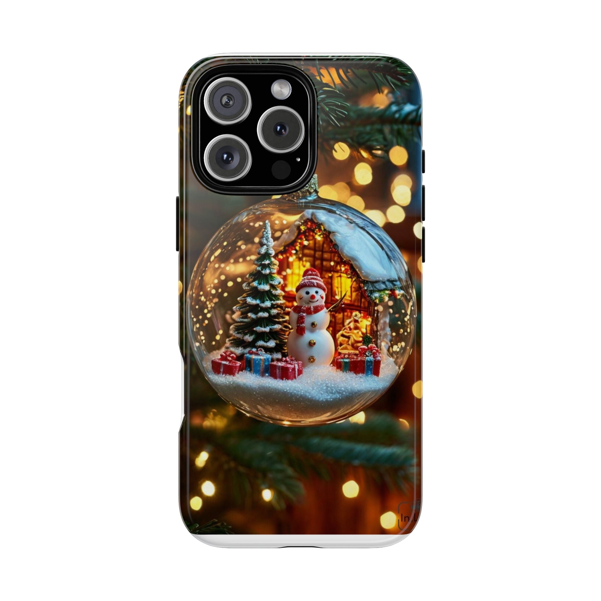Christmas Snow Globe Phone Case — Festive Snowman Ornament Design