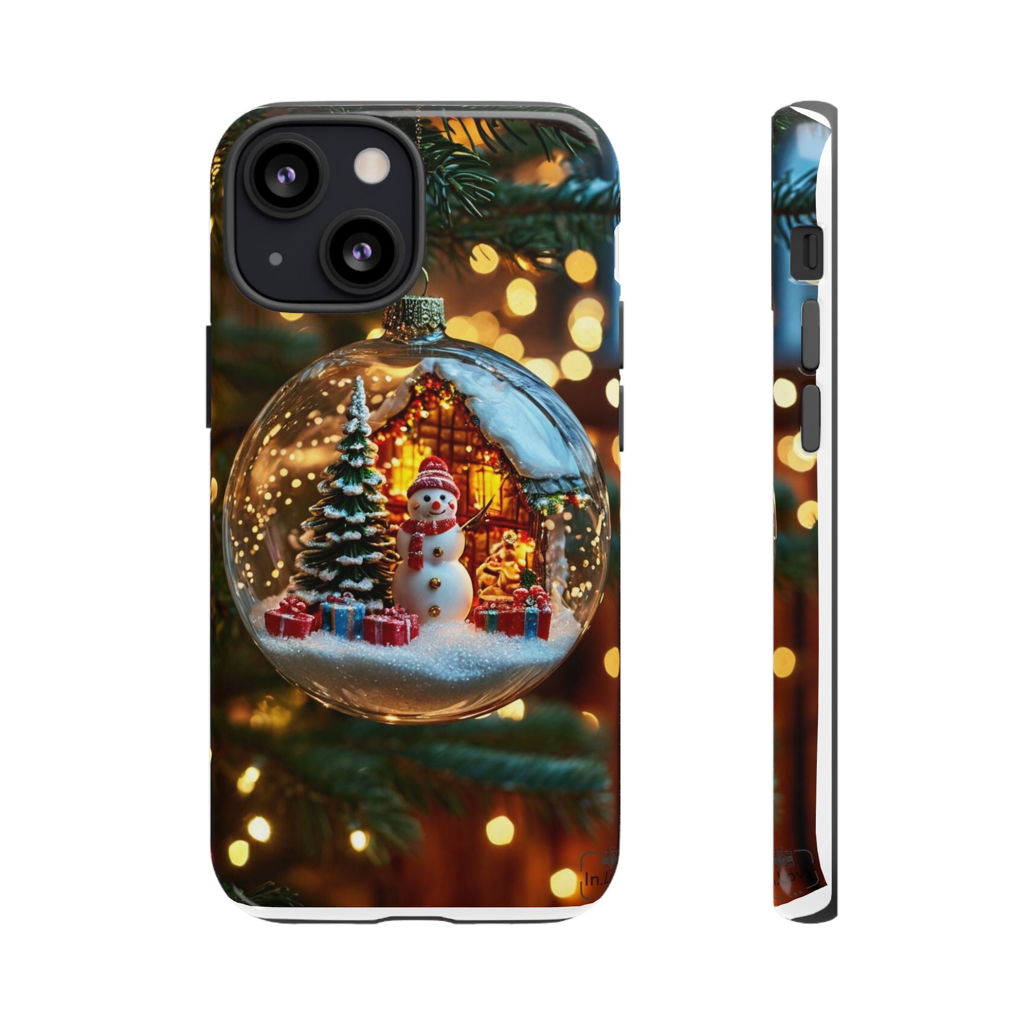 Christmas Snow Globe Phone Case — Festive Snowman Ornament Design