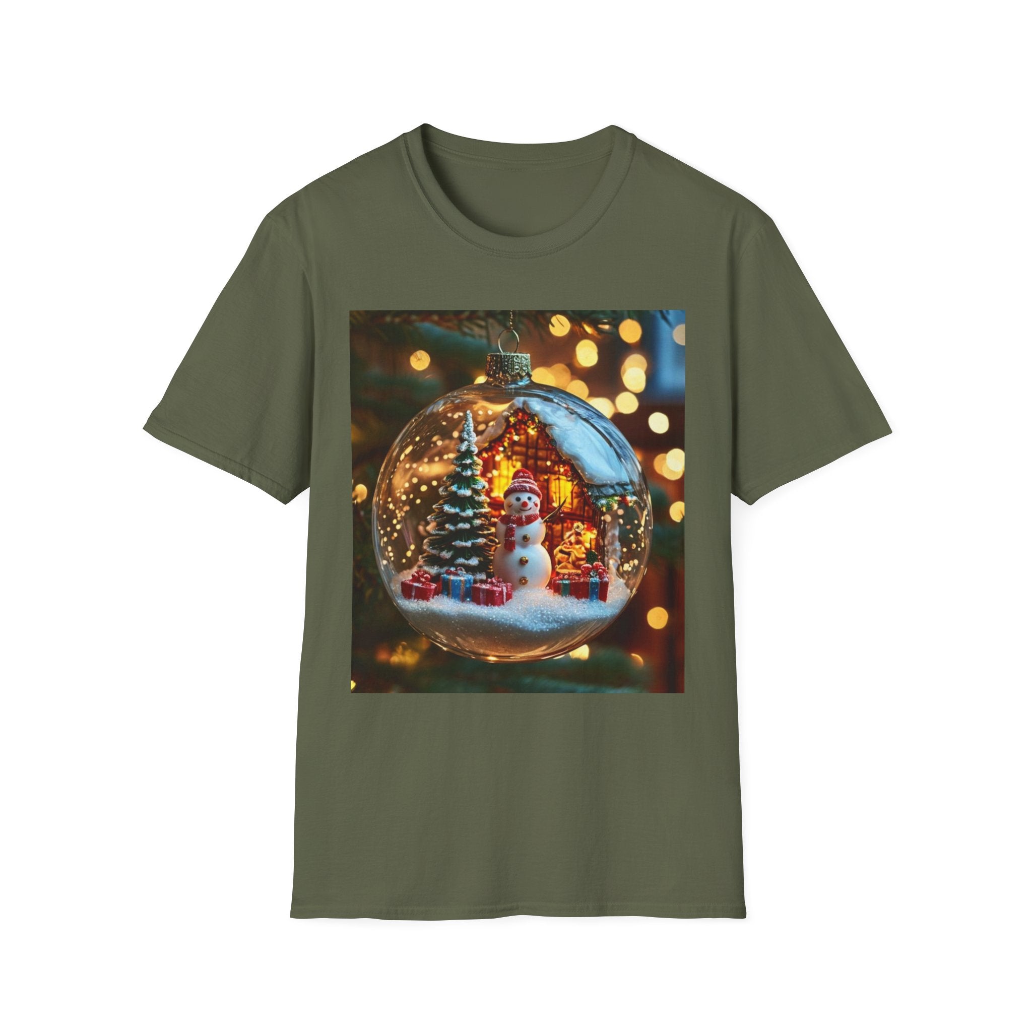 Christmas Snow Globe T-Shirt — Snowman Ornament Holiday Tee