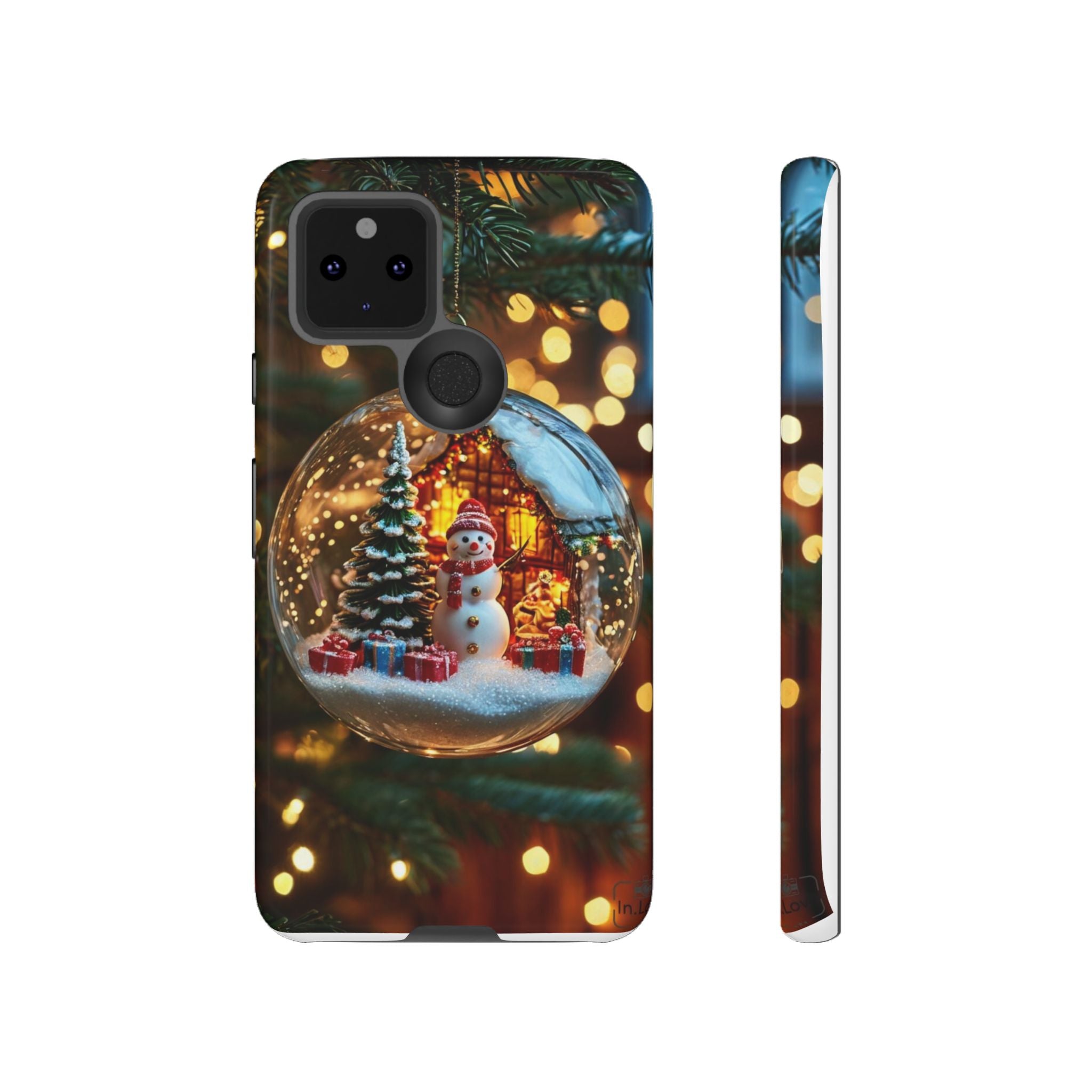 Christmas Snow Globe Phone Case — Festive Snowman Ornament Design