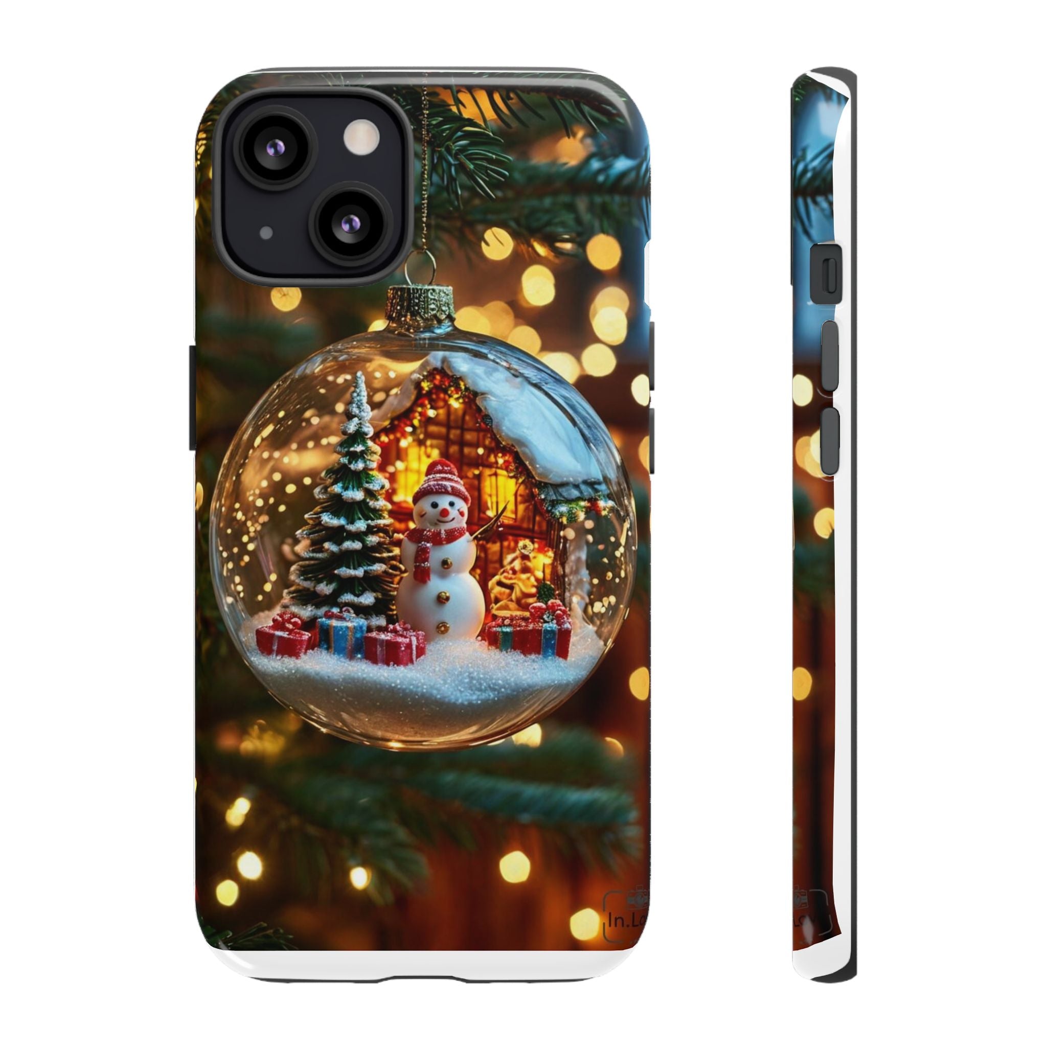 Christmas Snow Globe Phone Case — Festive Snowman Ornament Design