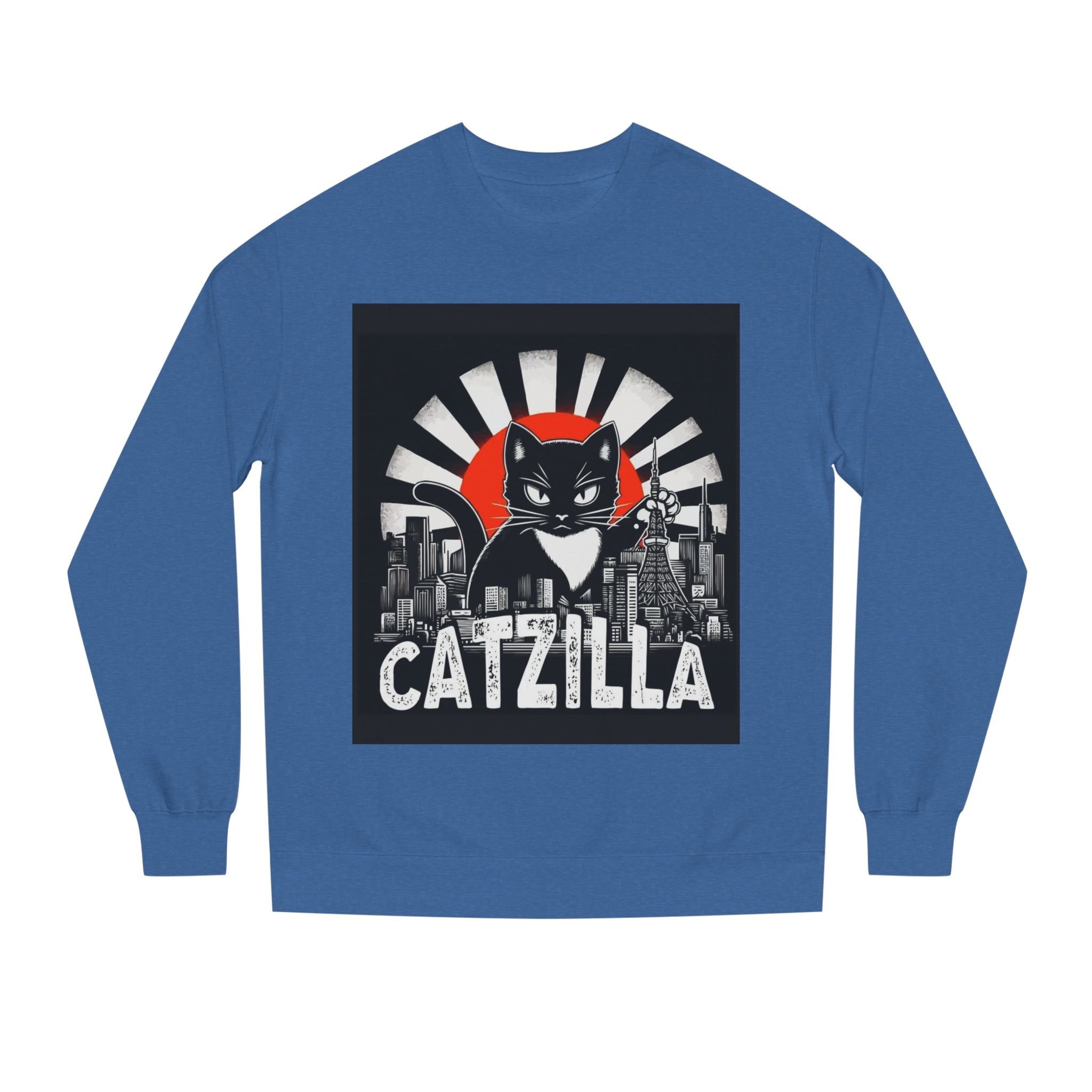 Catzilla Graphic Sweatshirt — Retro Monster Cat City Tee