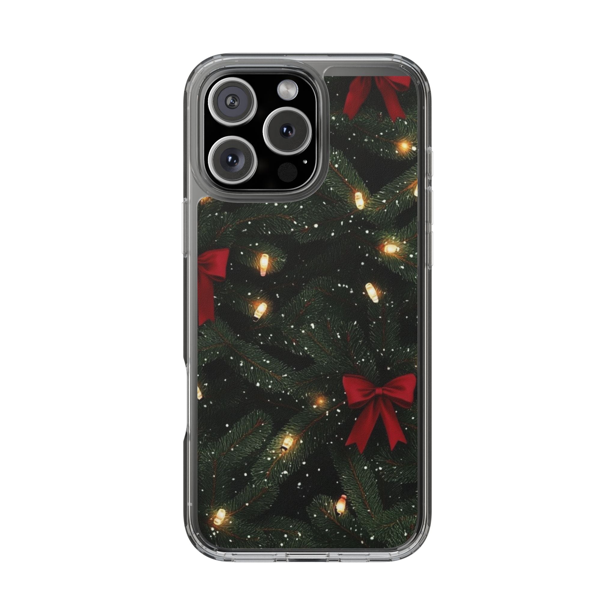 Christmas Lights & Bows Clear Phone Case