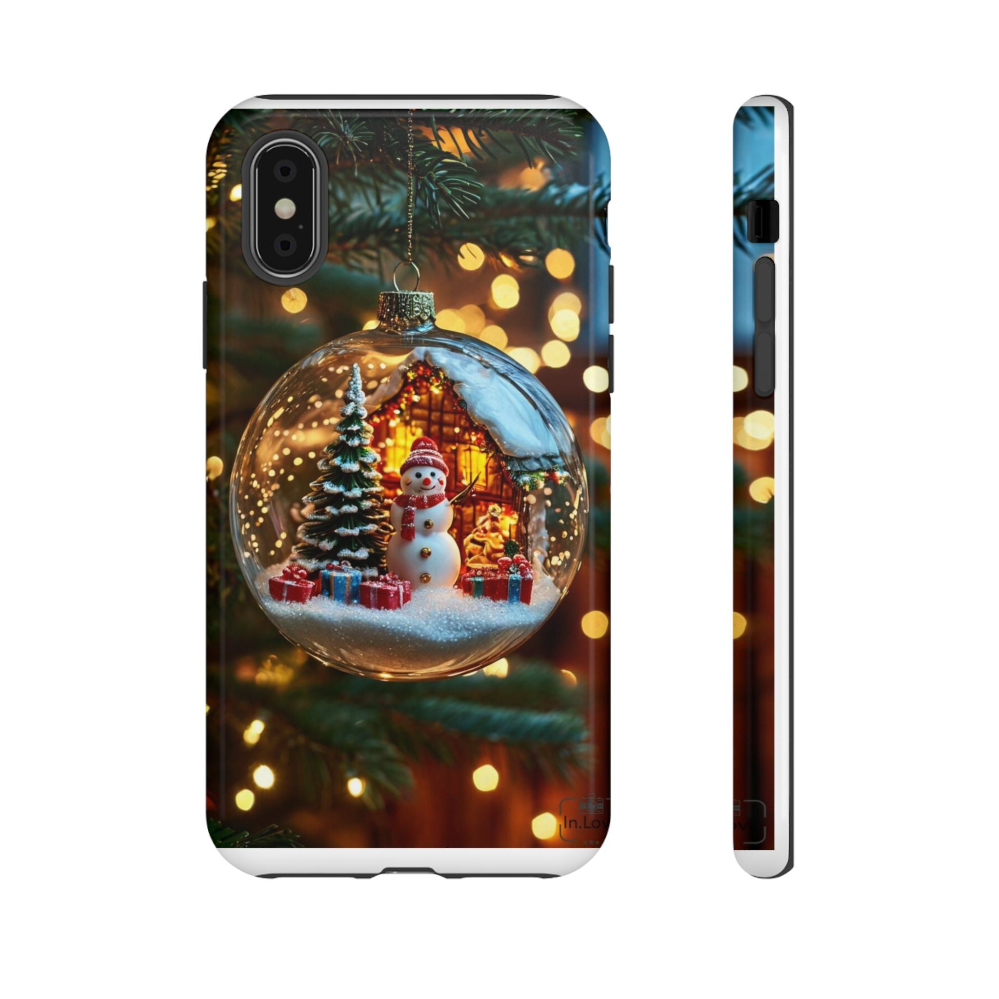 Christmas Snow Globe Phone Case — Festive Snowman Ornament Design
